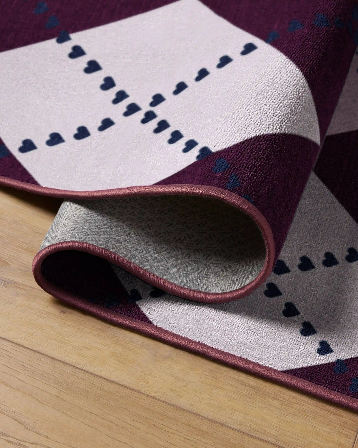 143 Argyle Burgundy & Pink Rug by Humberto Leon