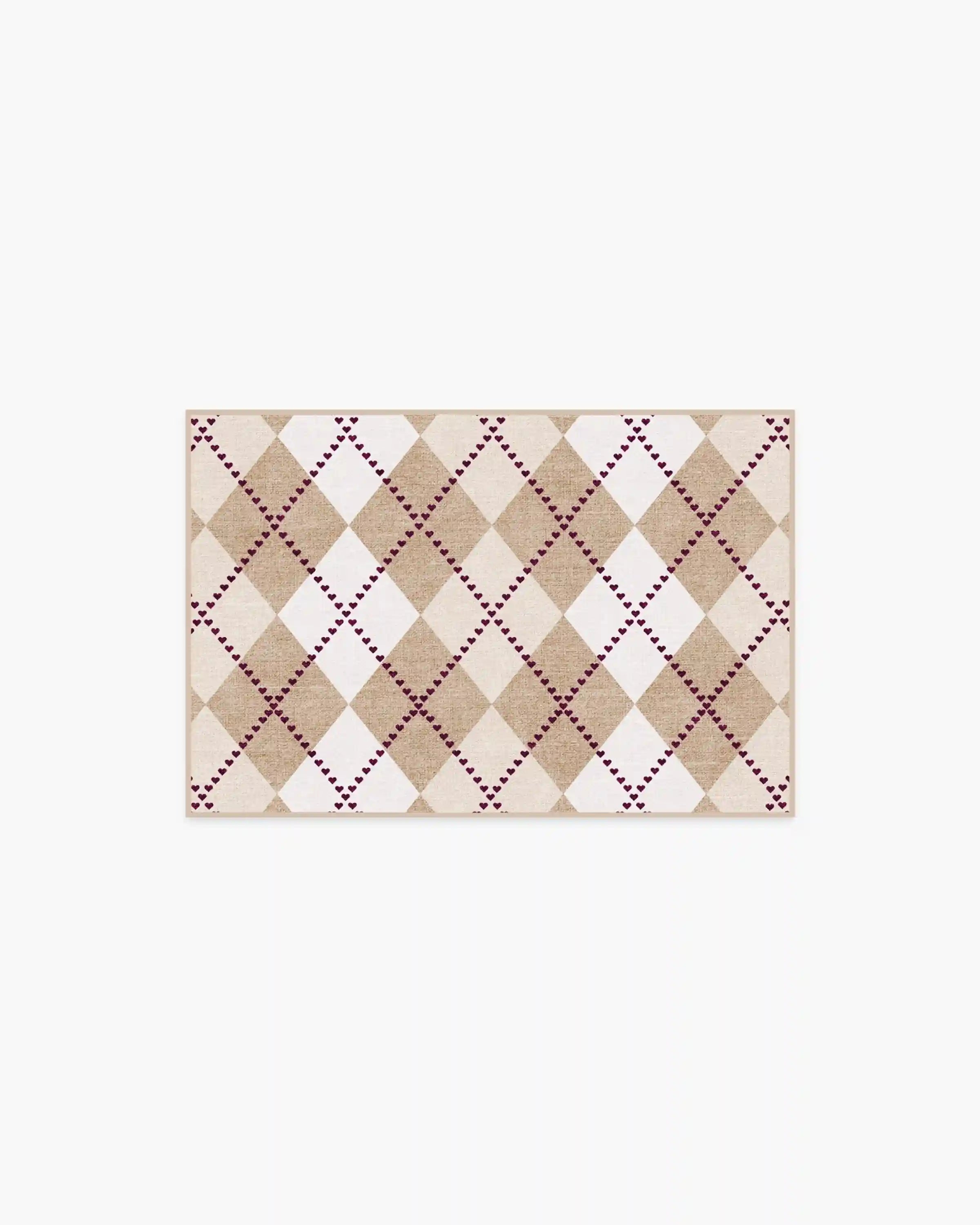 143 Argyle Khaki & Cream Rug by Humberto Leon