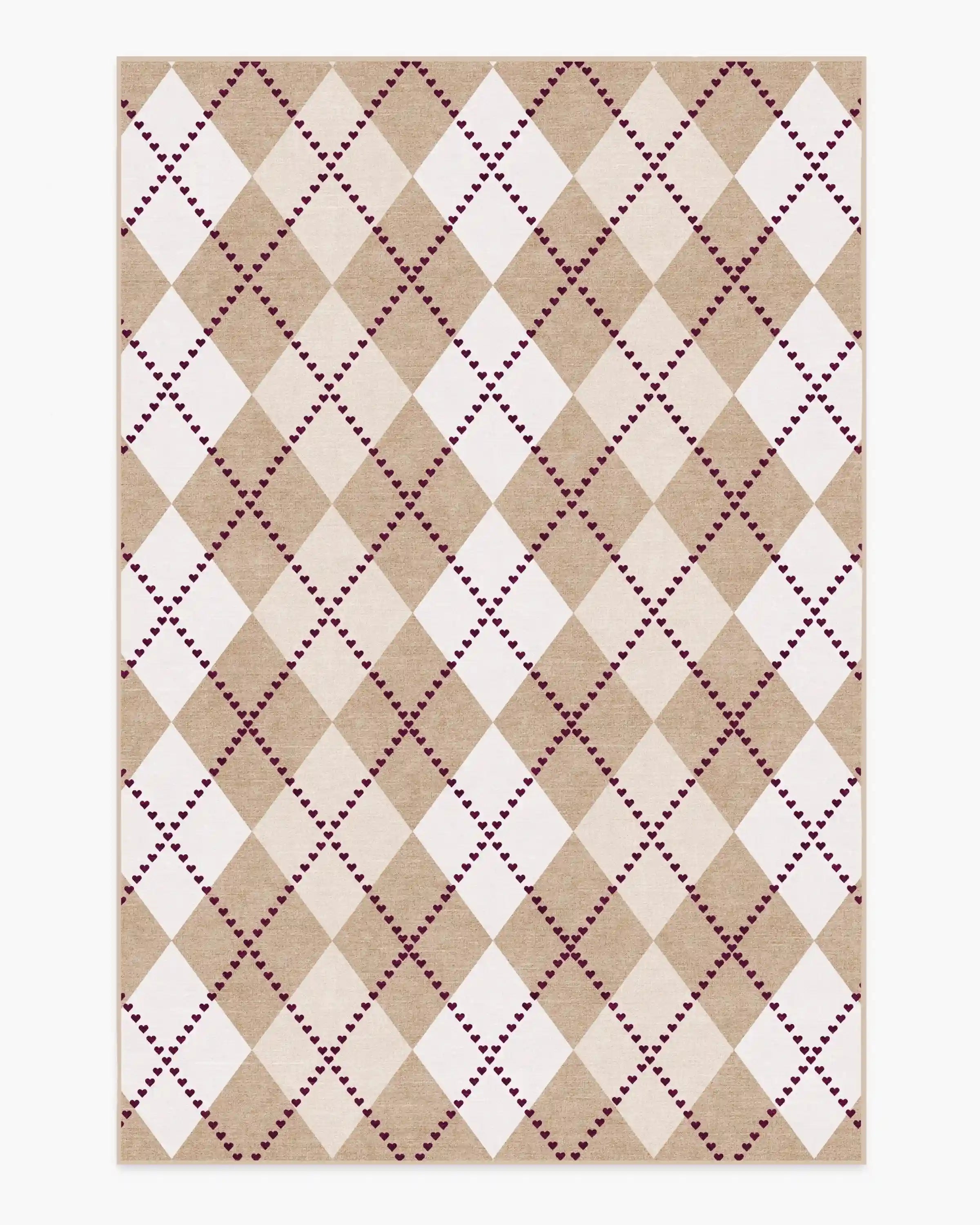 143 Argyle Khaki & Cream Rug by Humberto Leon