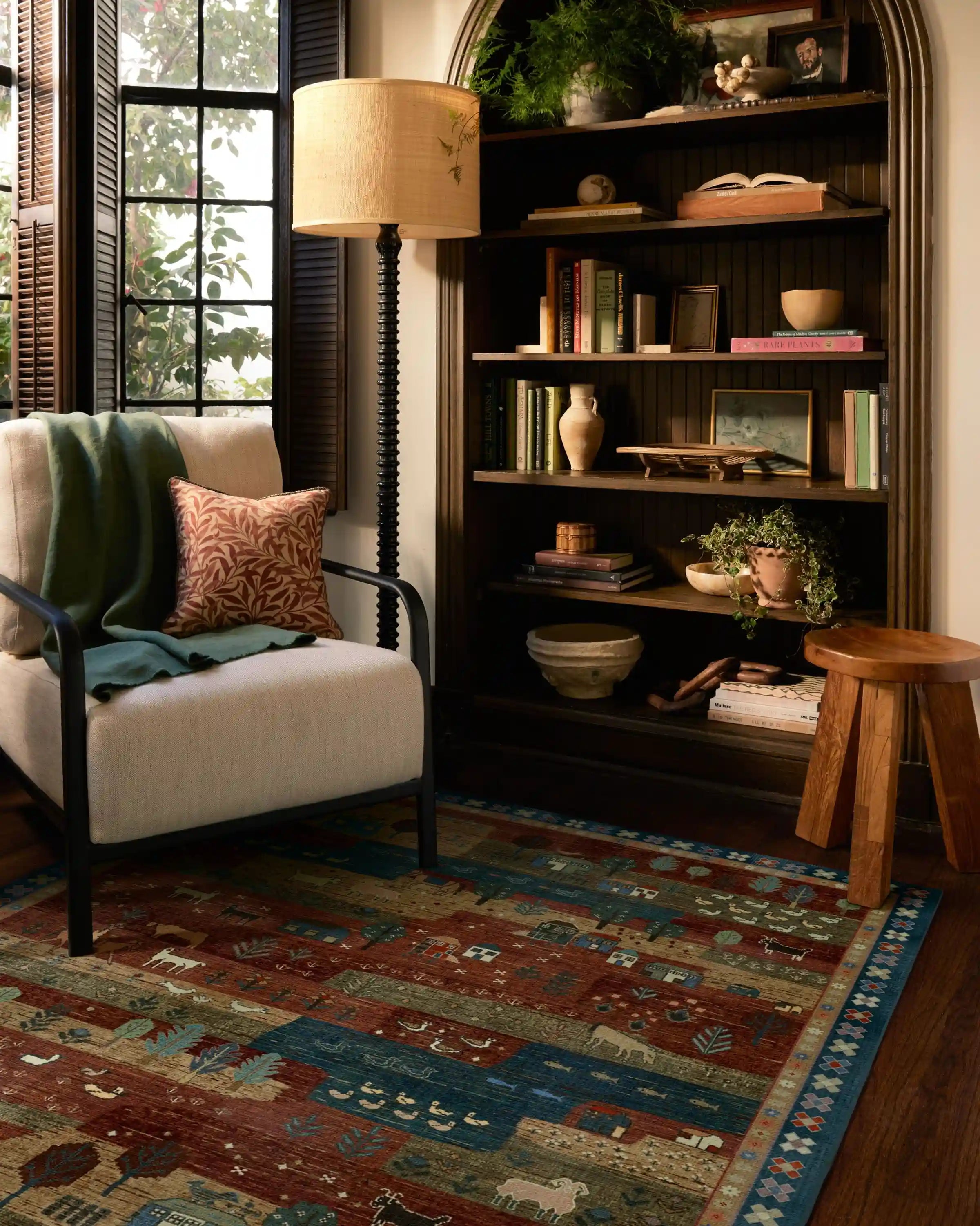 Alder Rust Red & Blue Rug