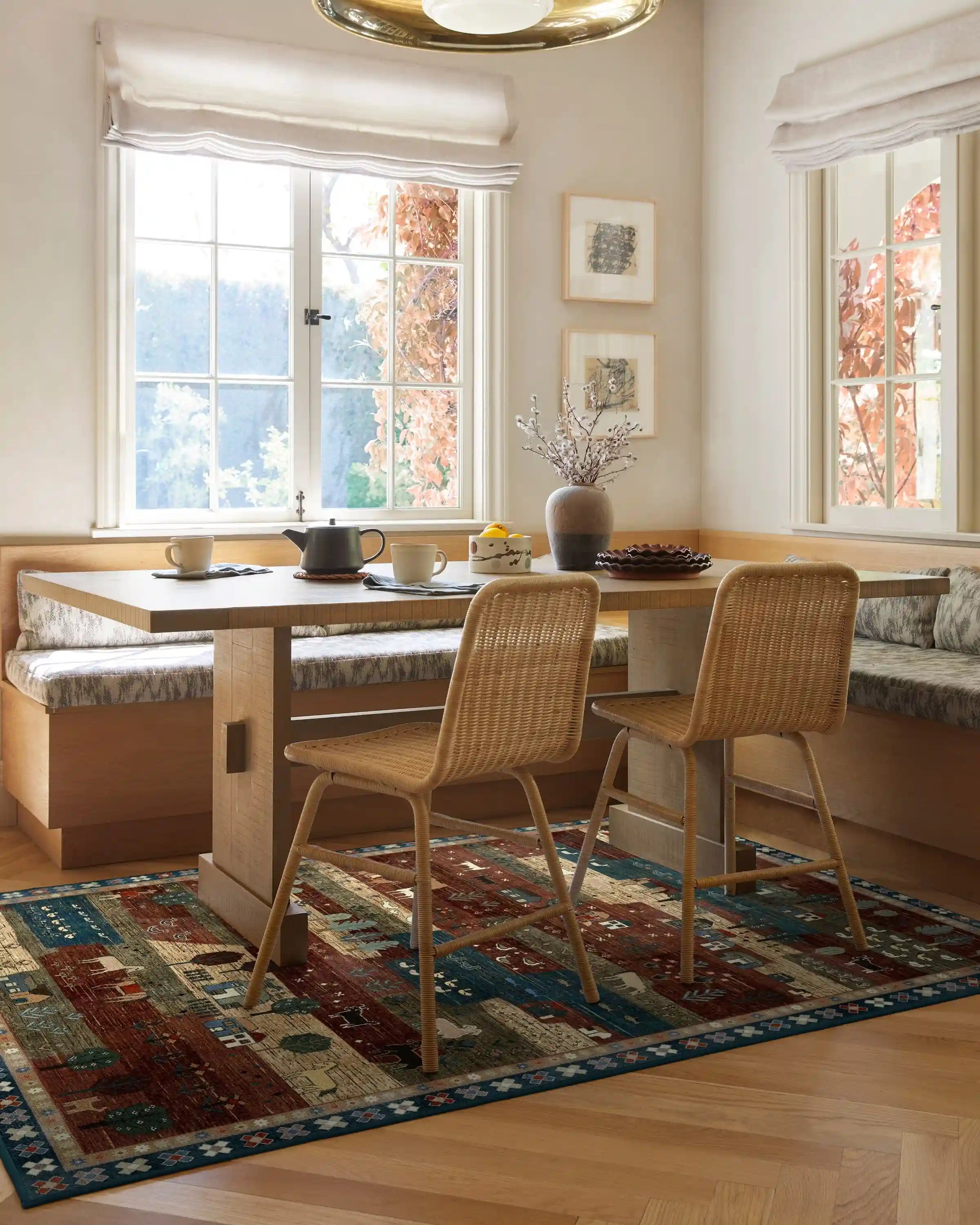 Alder Rust Red & Blue Rug