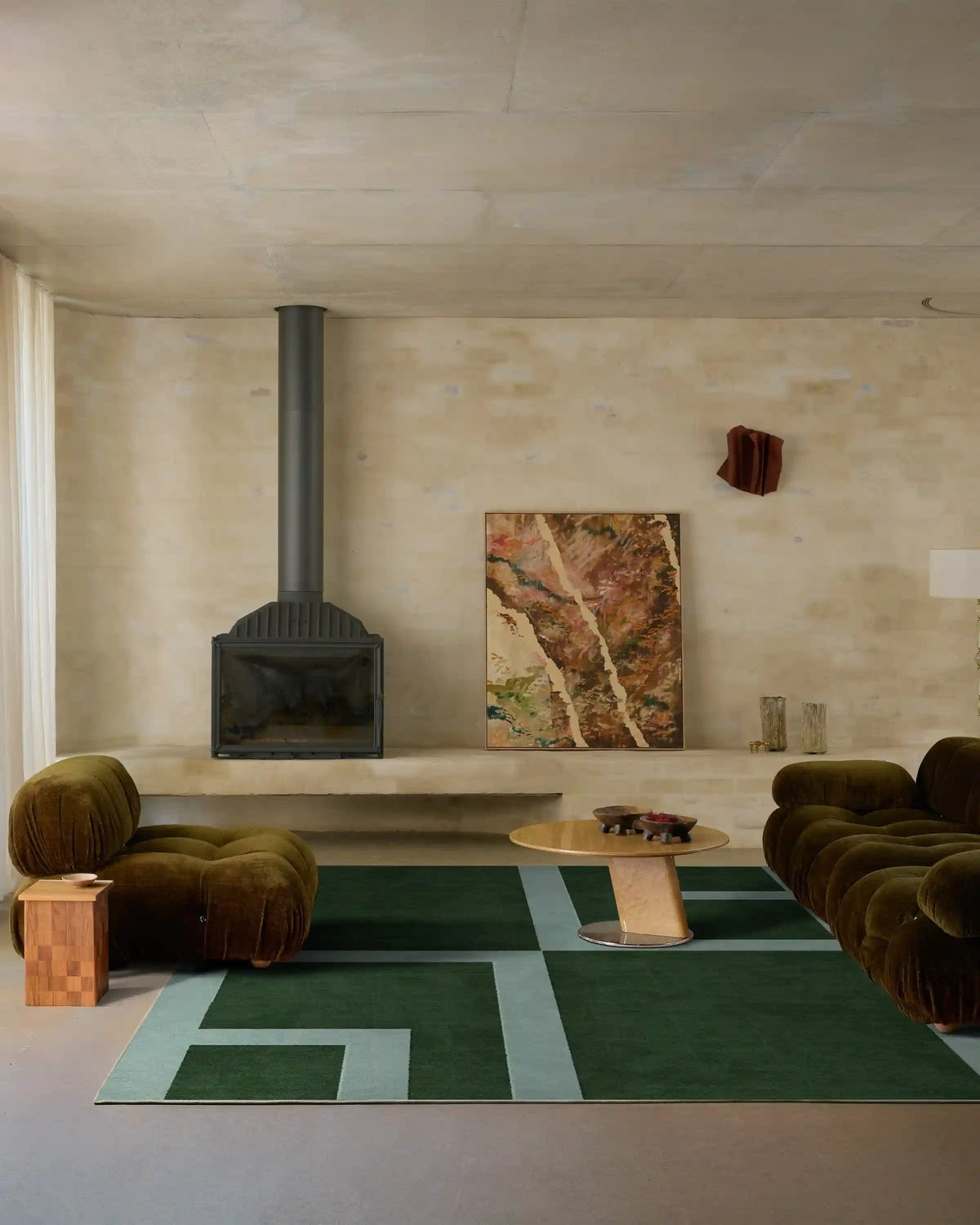 Aldo Green & Mist Rug by The Local Project