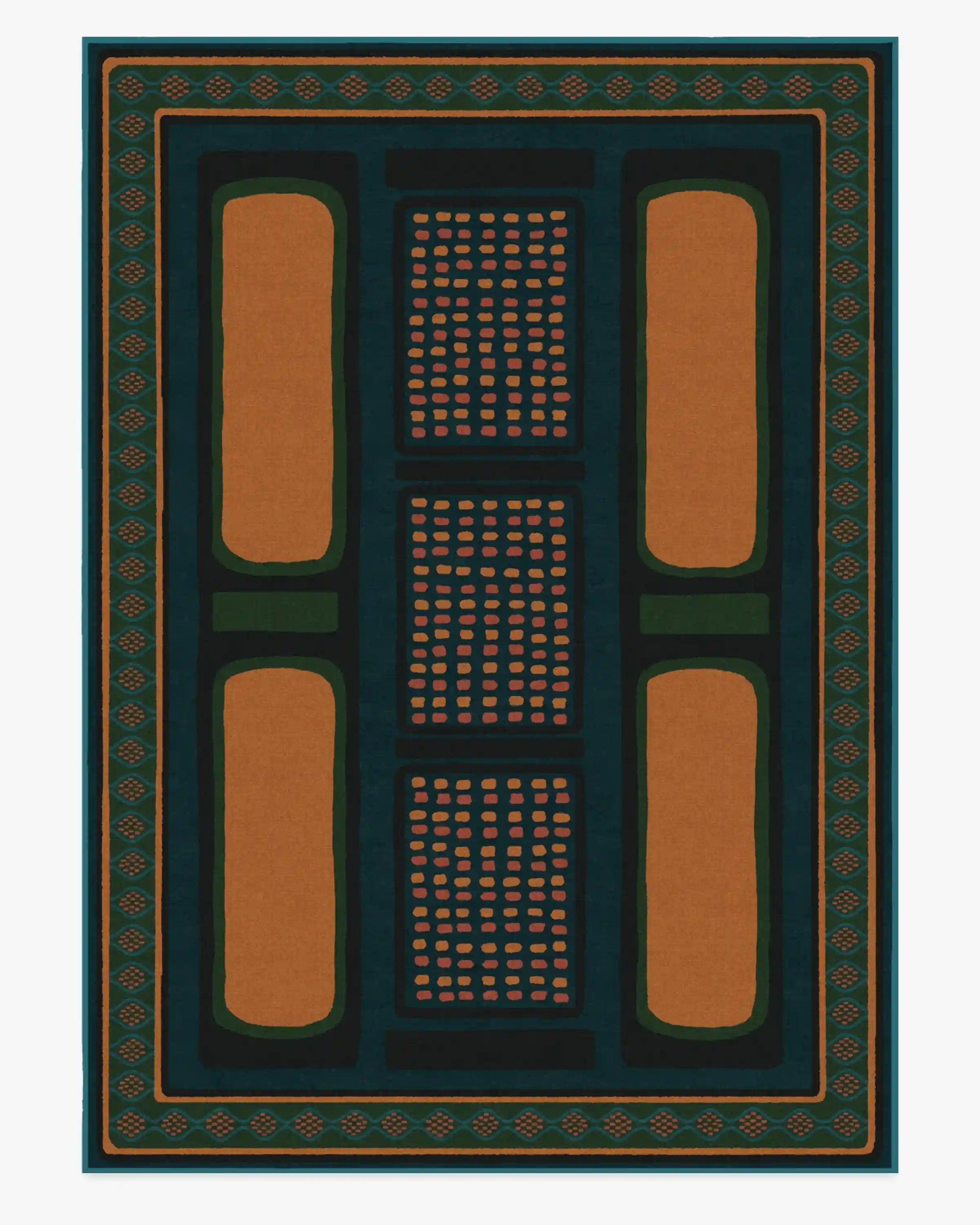 Nerissa Teal & Gold Rug by Architectural Digest