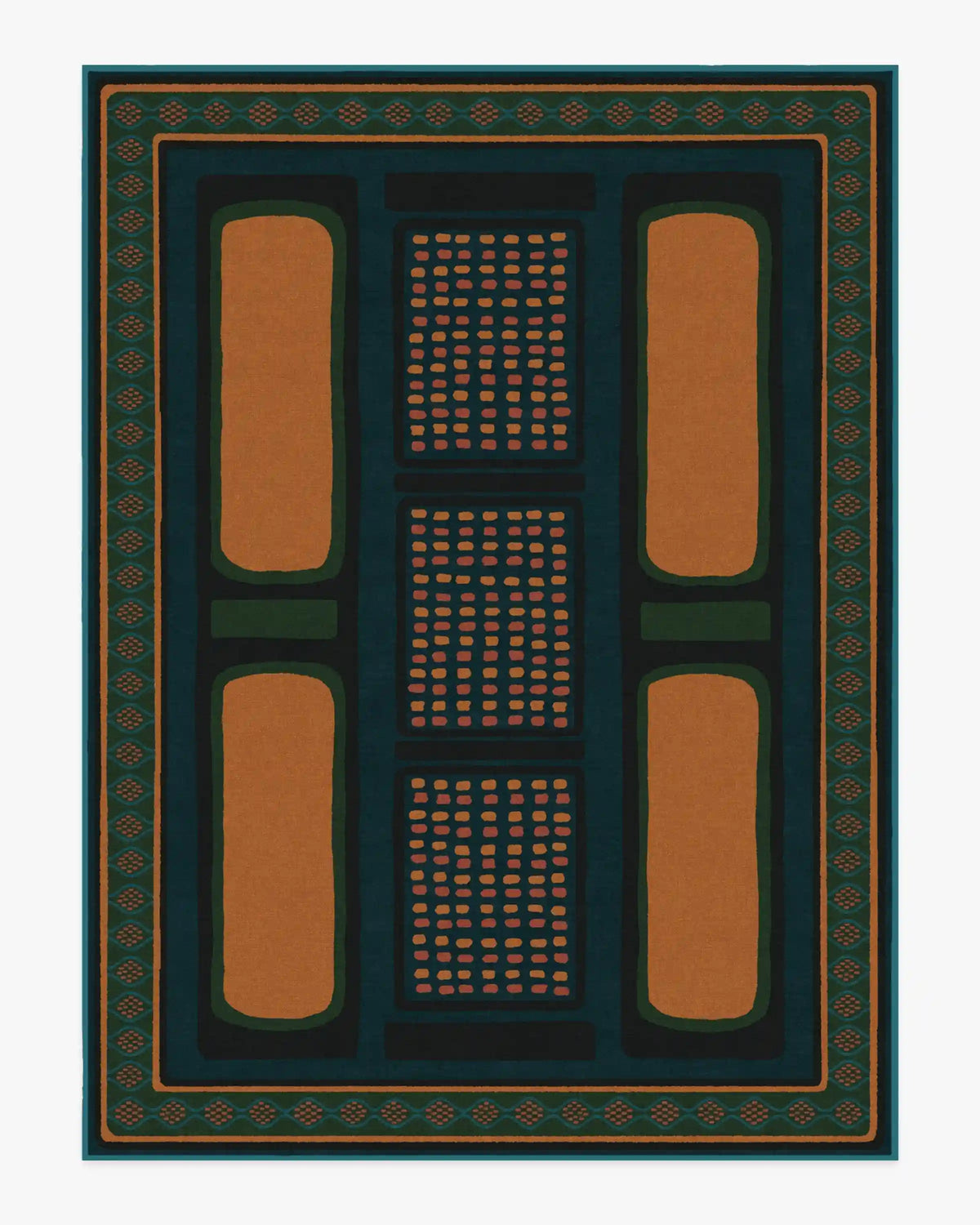 Nerissa Teal & Gold Rug by Architectural Digest