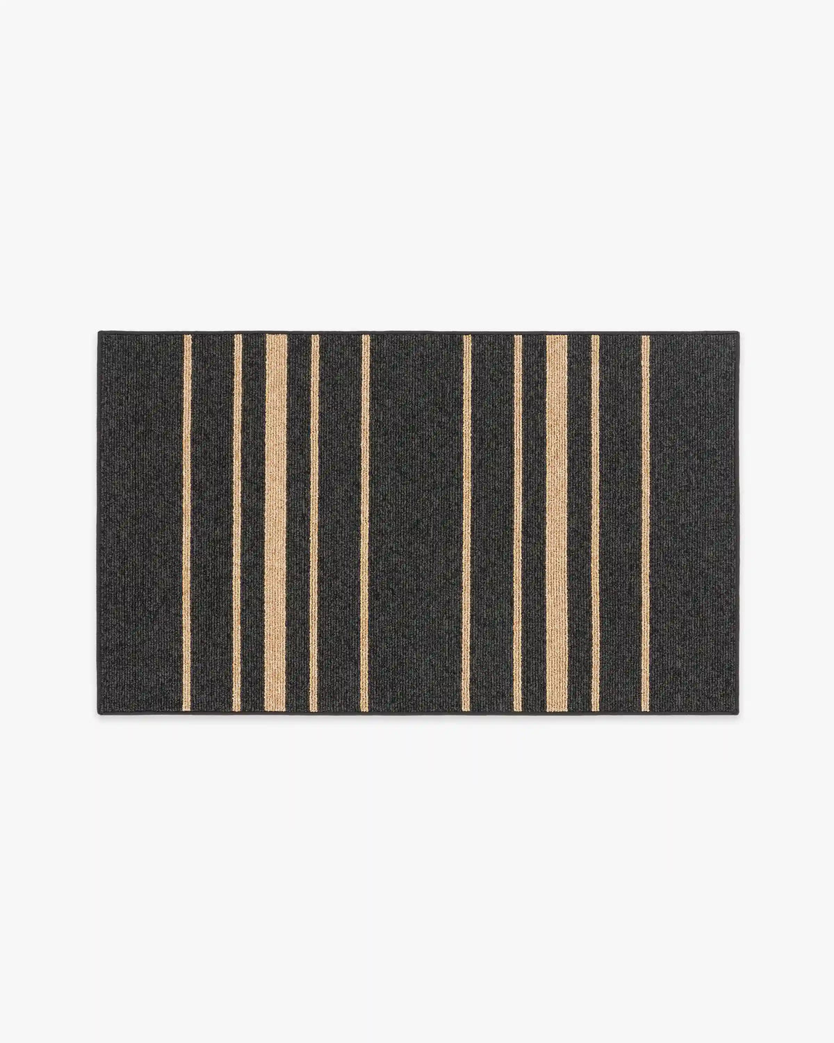 Arden Stripe Black & Natural Performance Weave Rug