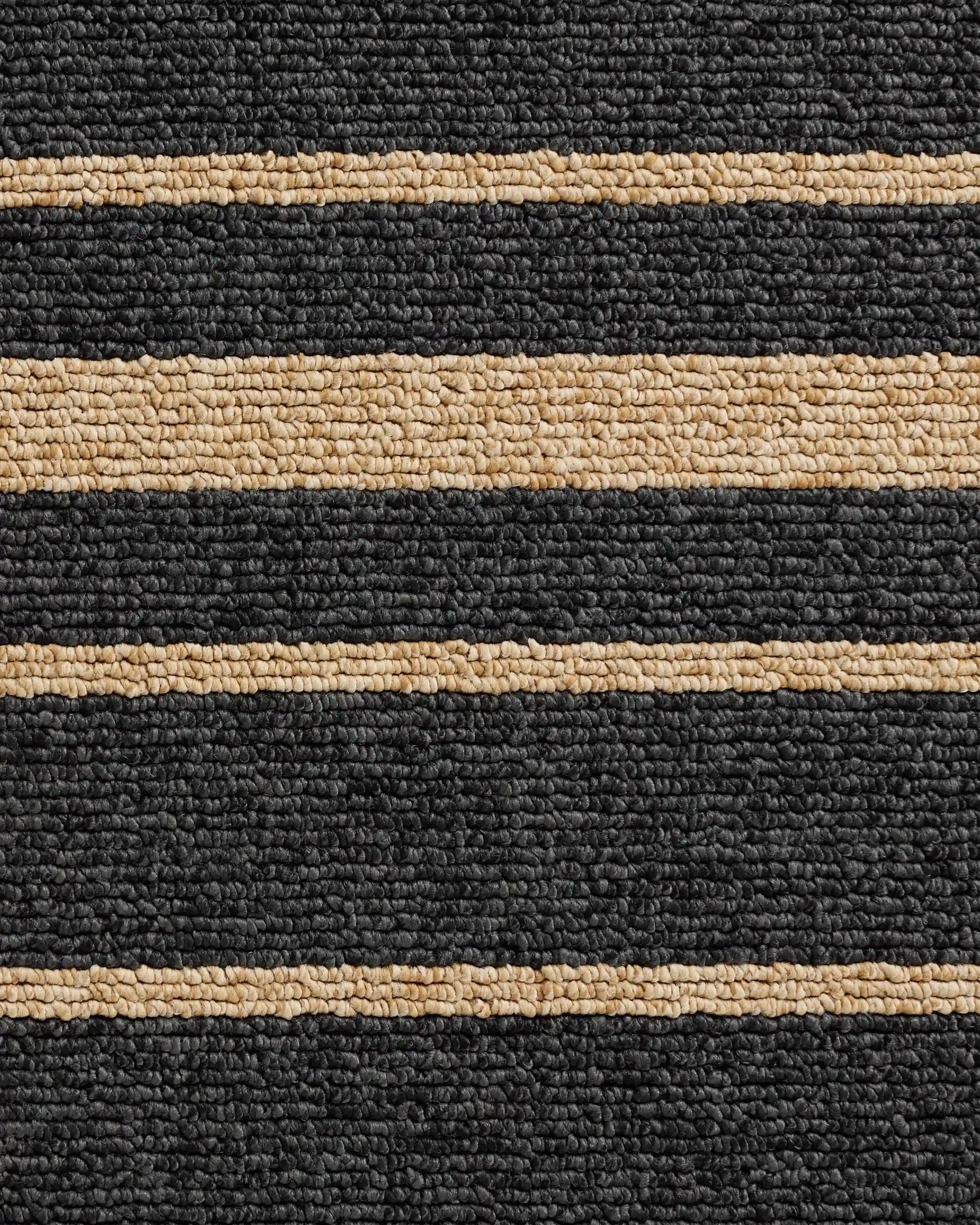 Arden Stripe Black & Natural Performance Weave Rug