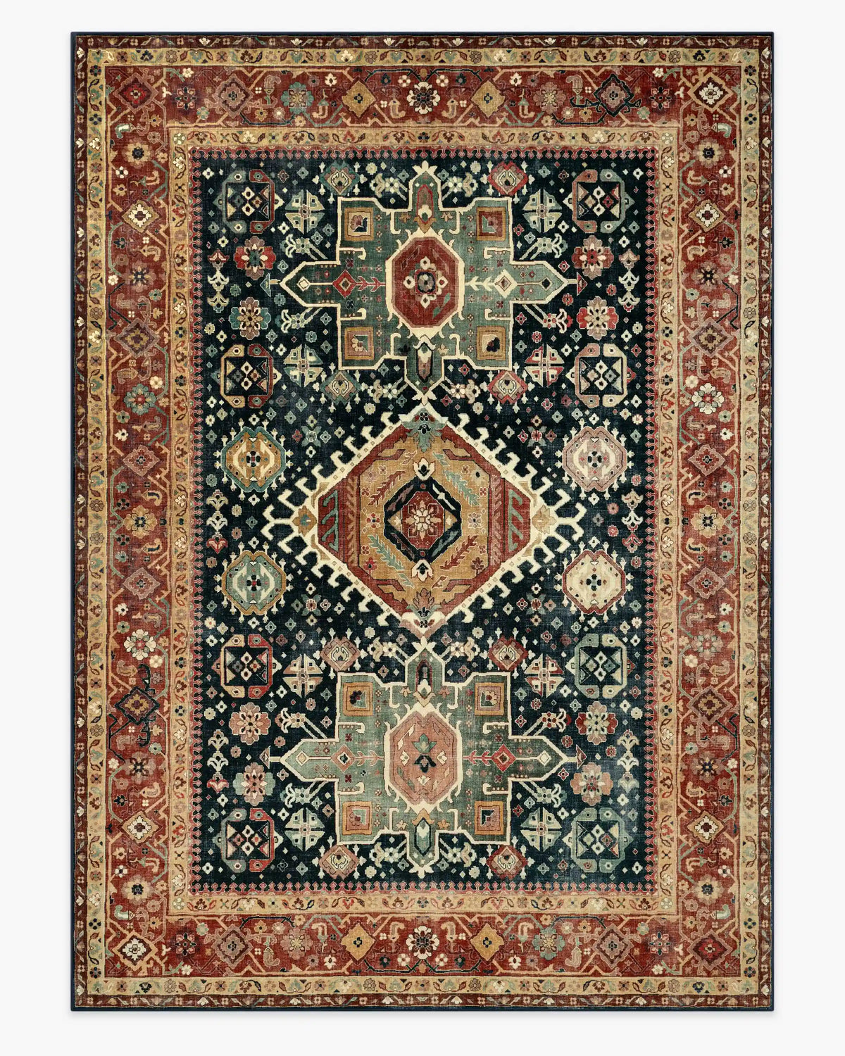 Avila Vintage Ink & Amber Rug