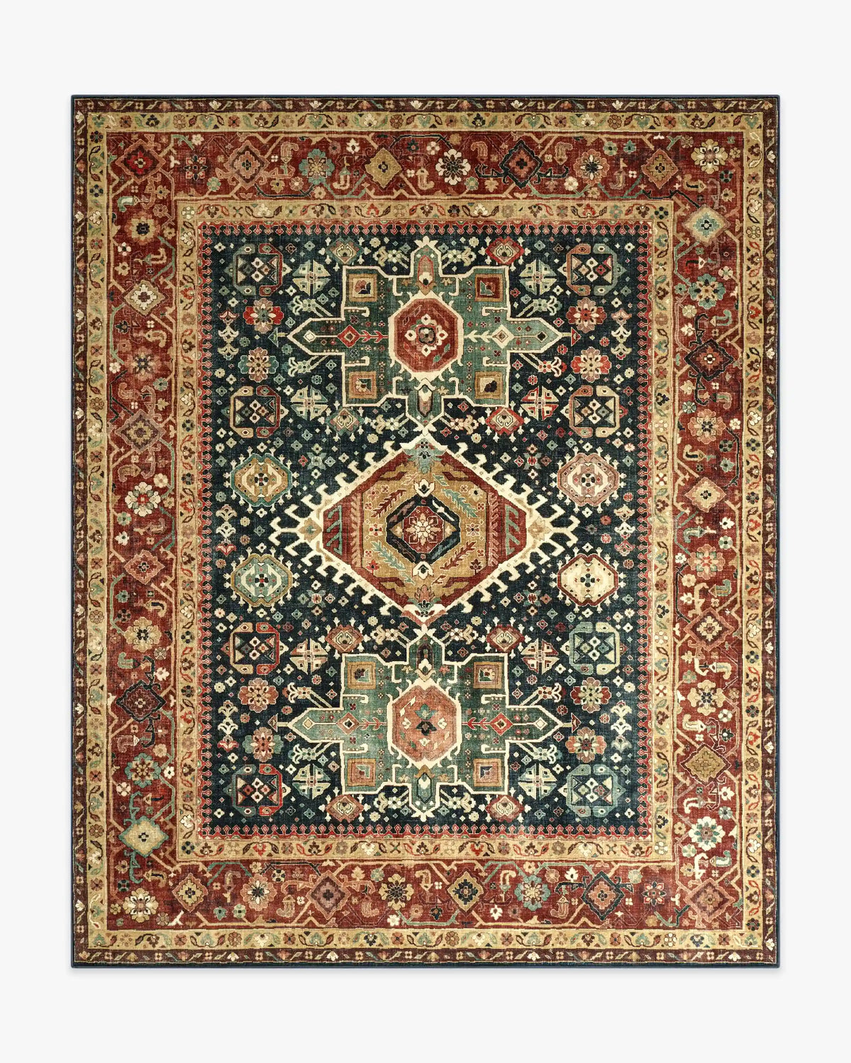 Avila Vintage Ink & Amber Rug