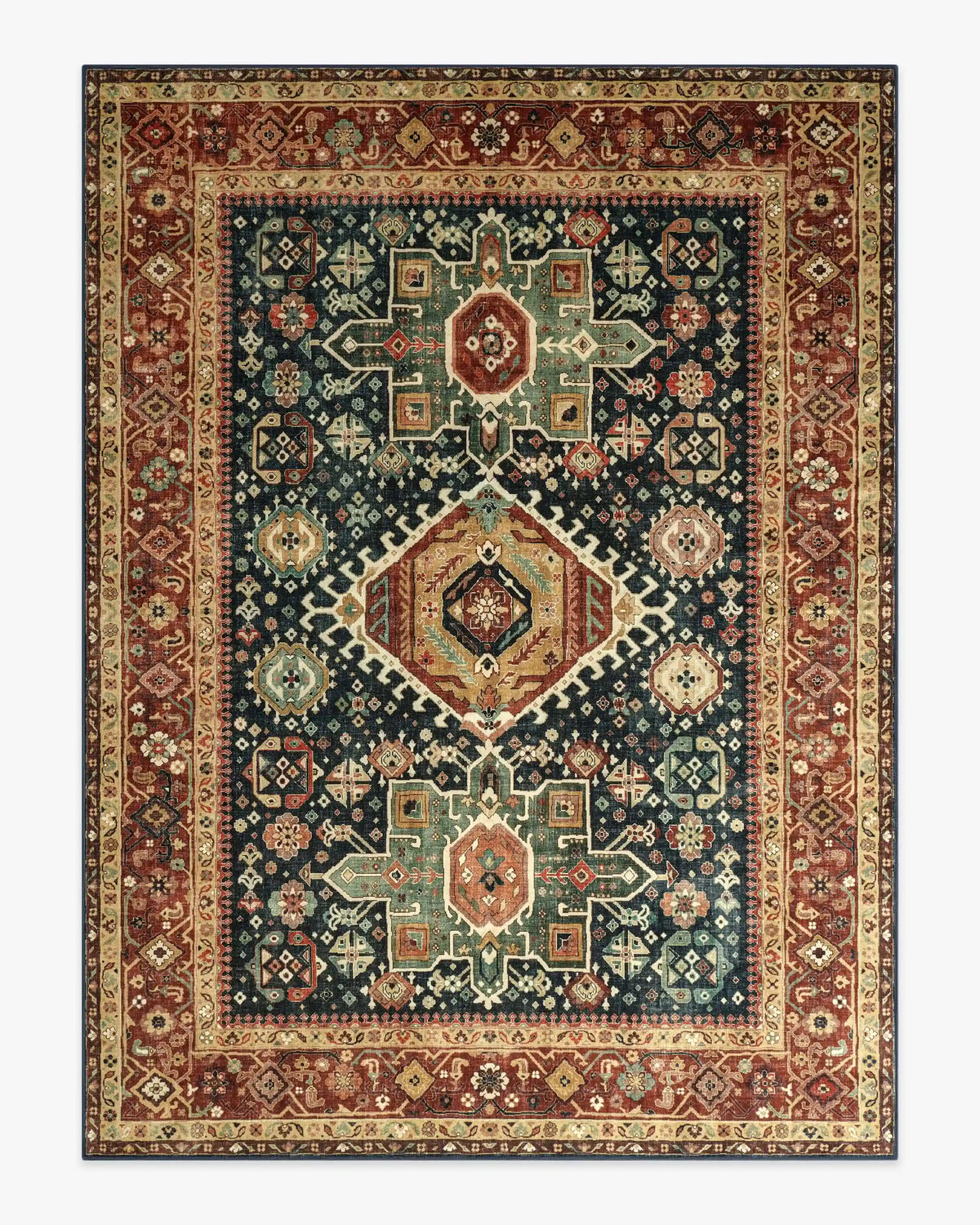Avila Vintage Ink & Amber Rug