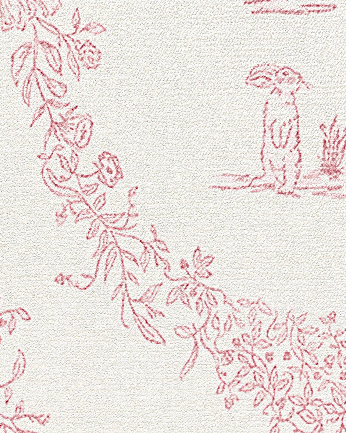 Bashful Bunny Toile Pink Rug