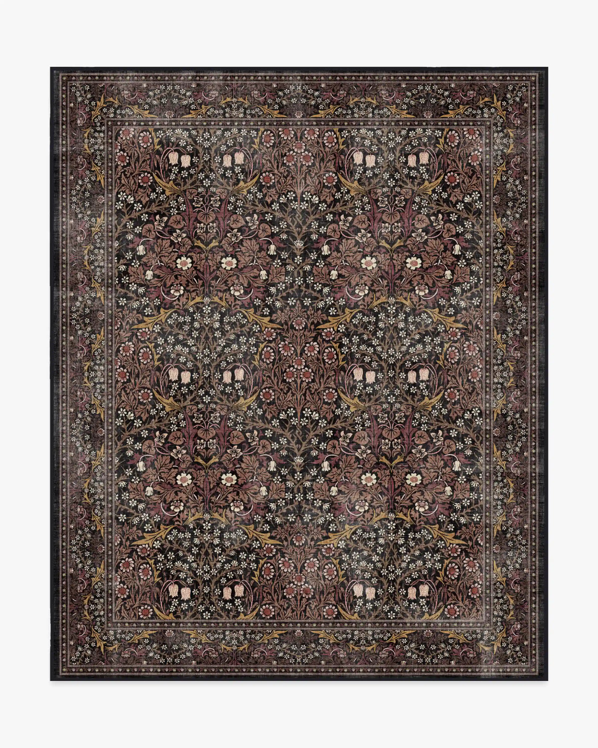 Blackthorn Charcoal & Amber Rug by Morris & Co.