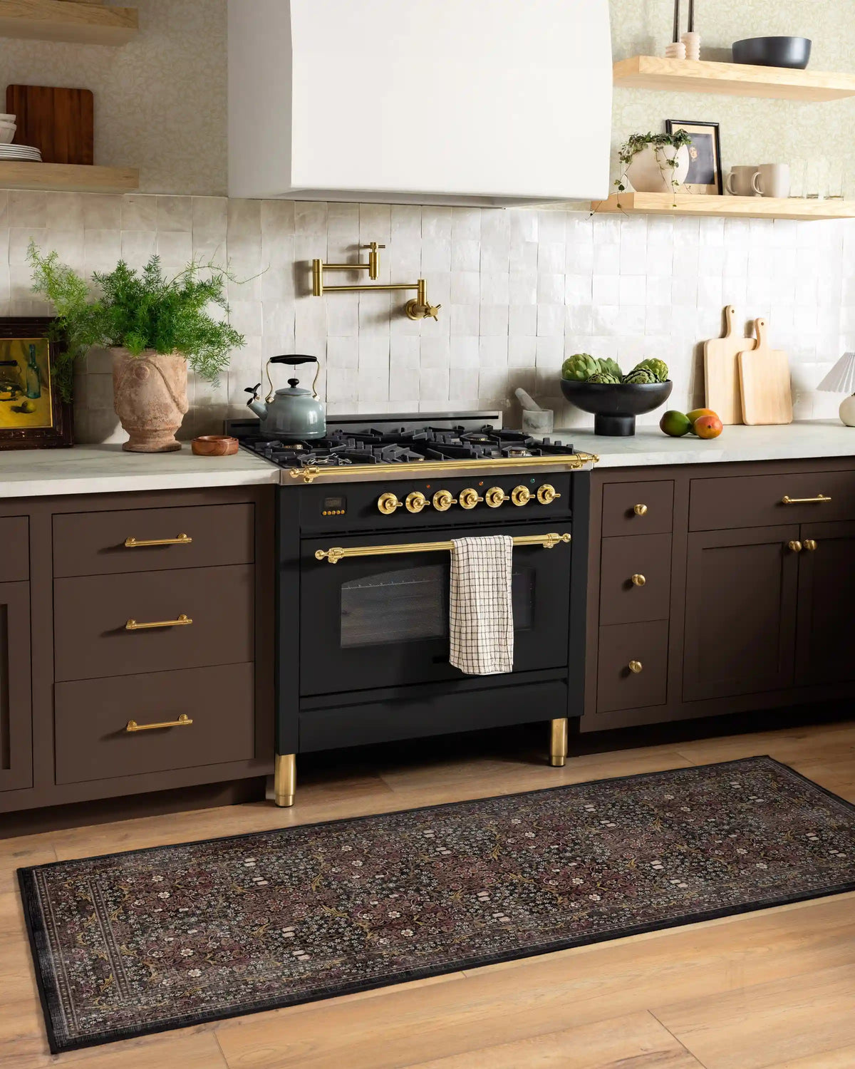 Blackthorn Charcoal & Amber Rug by Morris & Co.