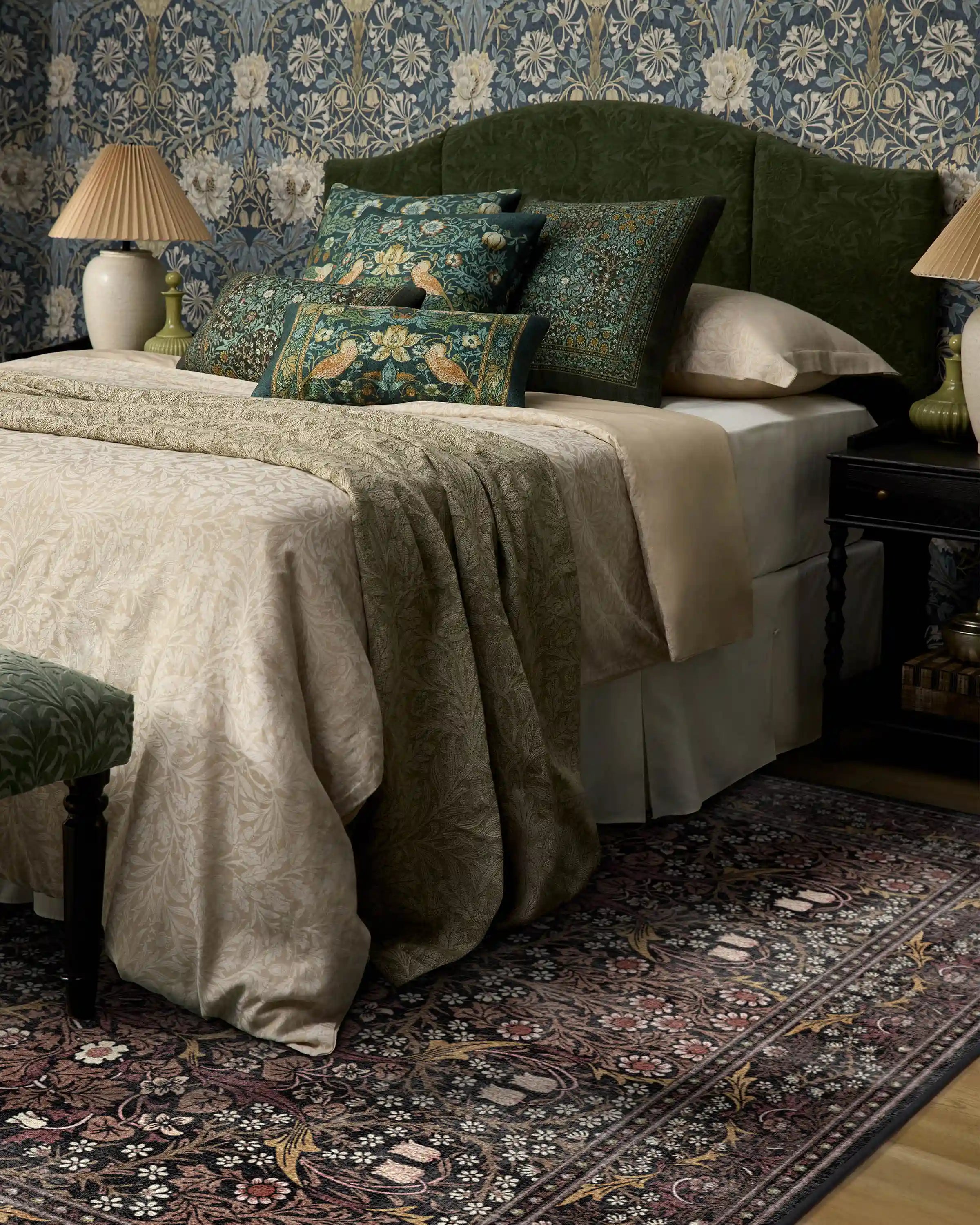Blackthorn Charcoal & Amber Rug by Morris & Co.