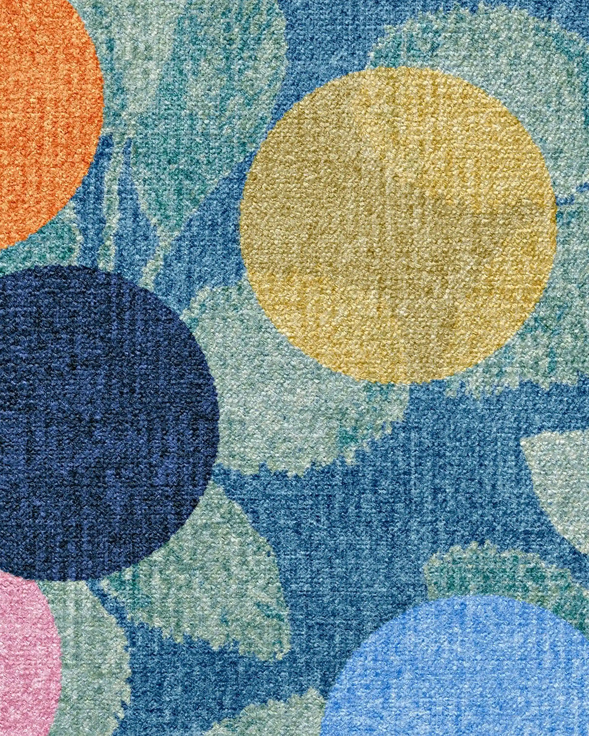 Botanical Whimsy Dots Blue Rug
