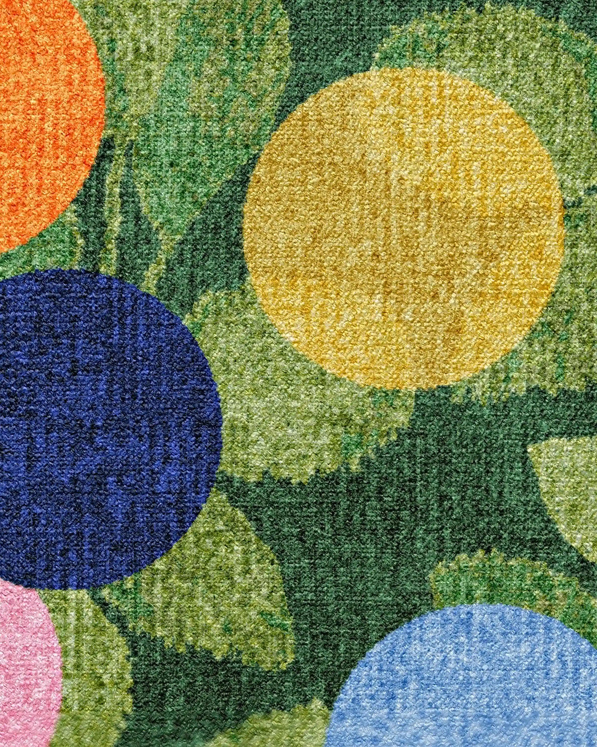 Botanical Whimsy Dots Green Rug