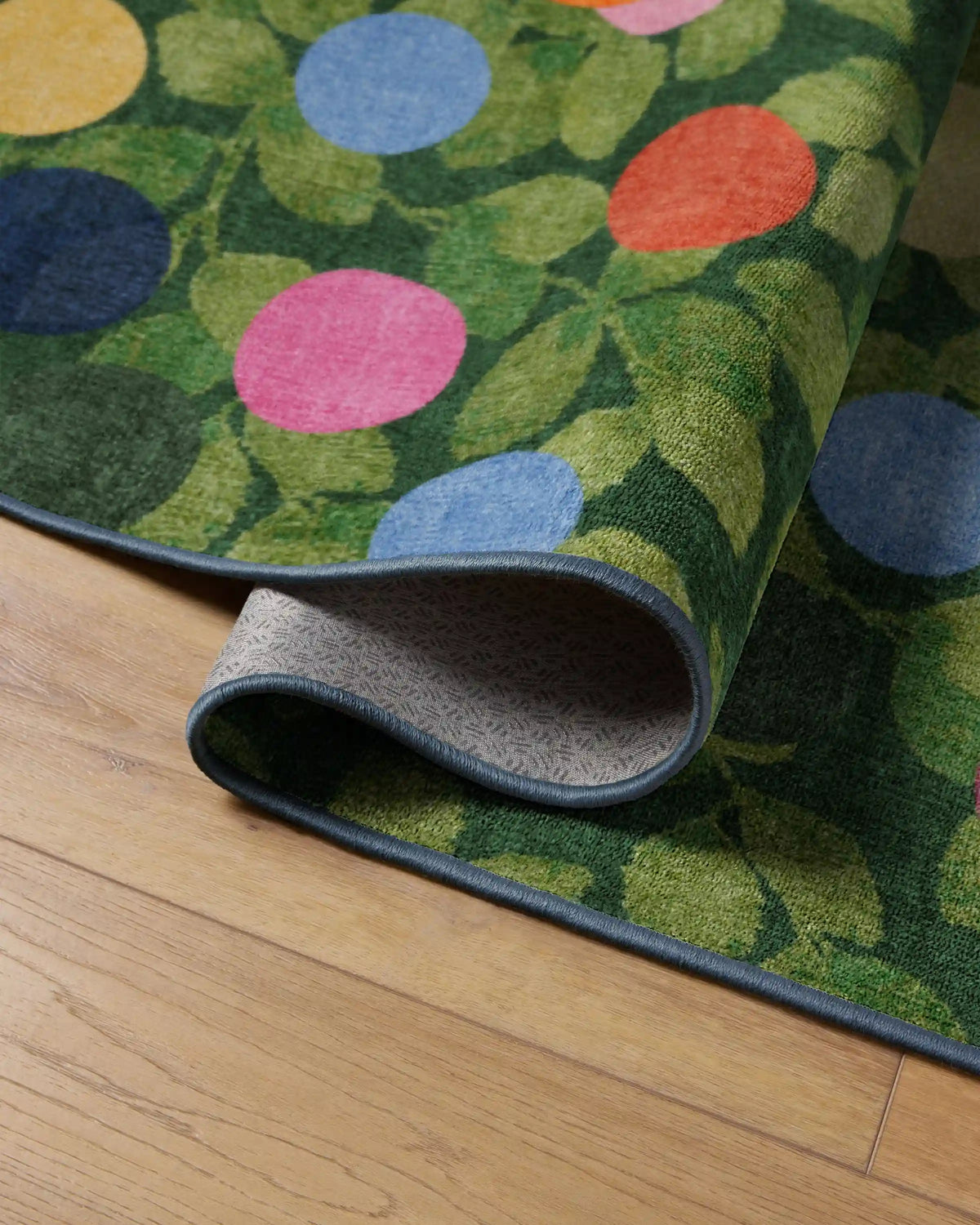 Botanical Whimsy Dots Green Rug