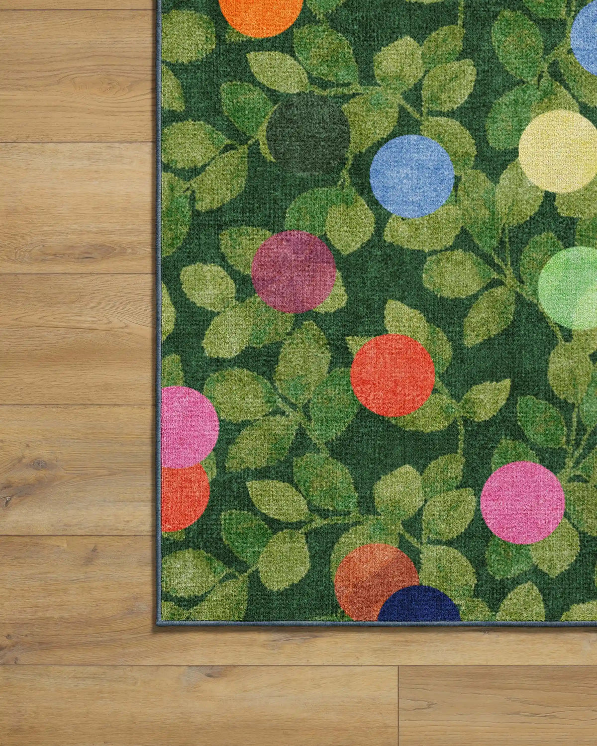 Botanical Whimsy Dots Green Rug