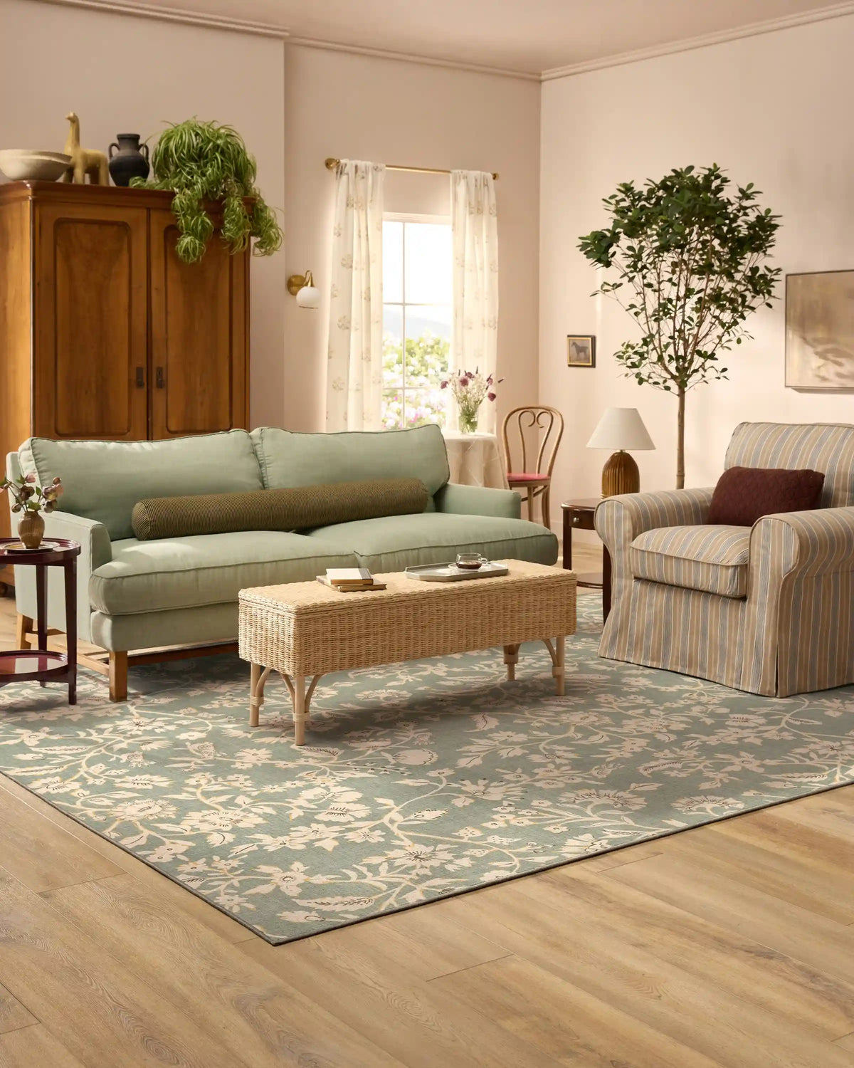 Brenna Sage Green & Cream Rug