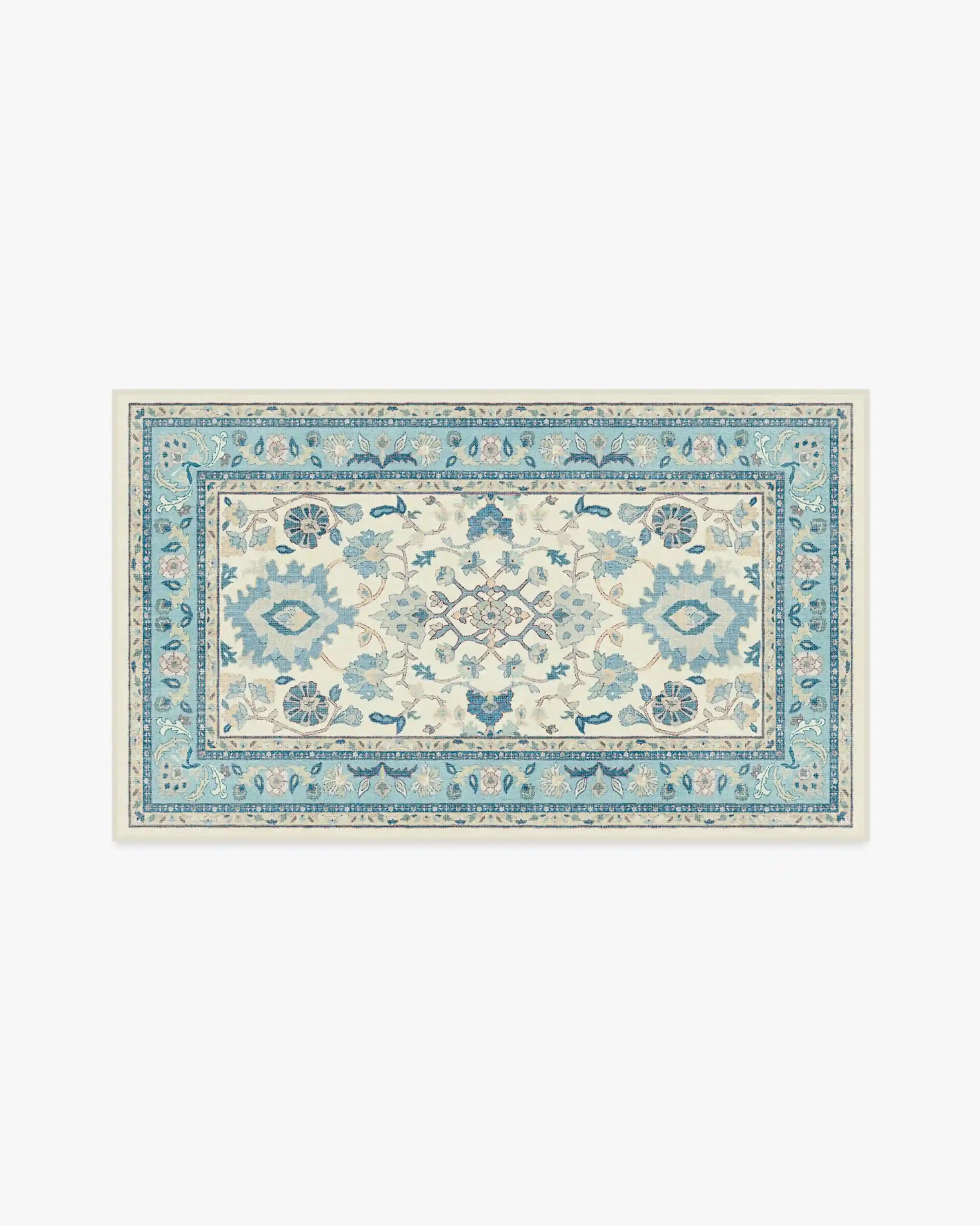 Calabria Cream & Light Blue Rug