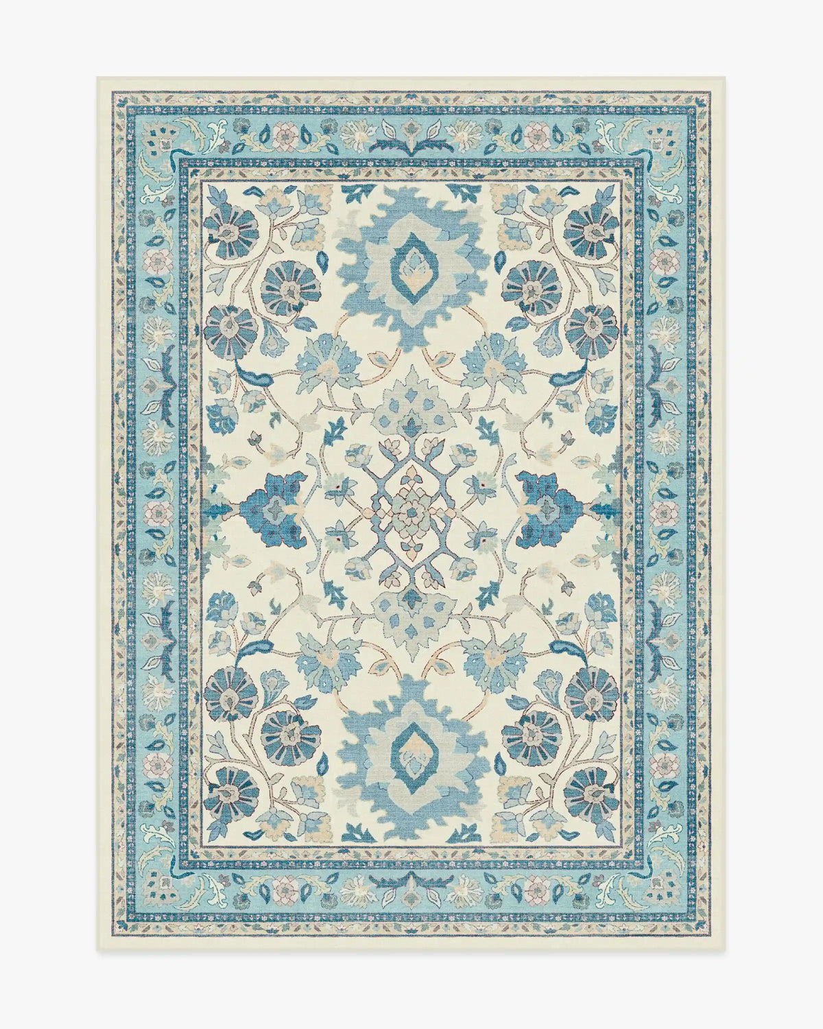Calabria Cream & Light Blue Rug