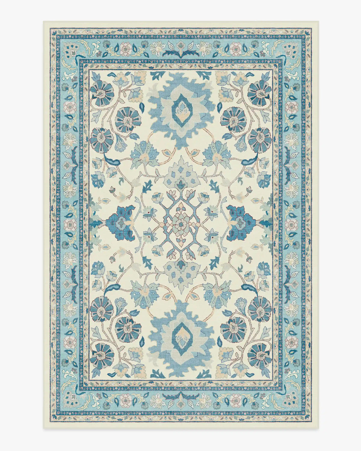 Calabria Cream & Light Blue Rug