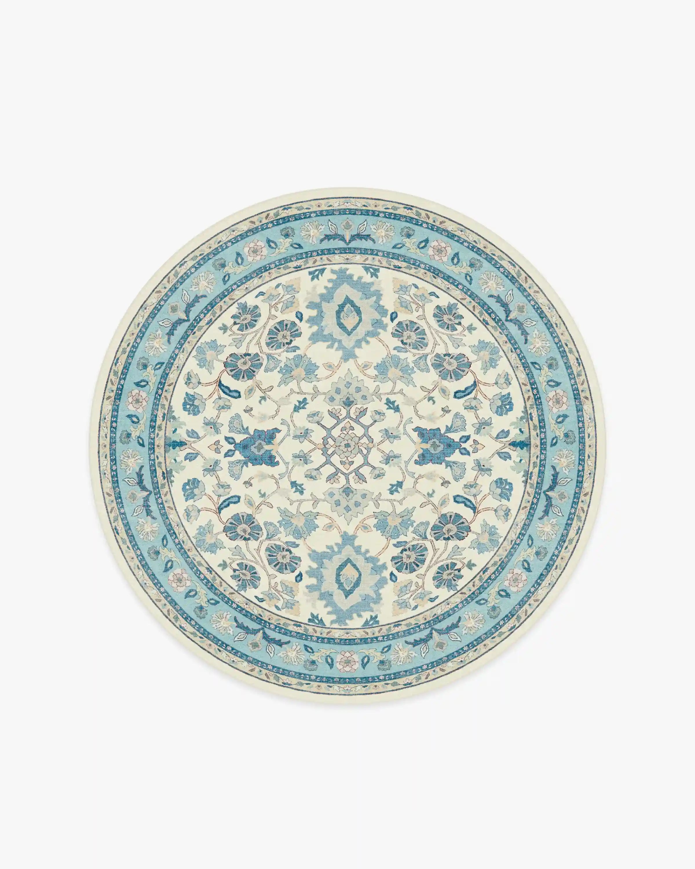Calabria Cream & Light Blue Rug