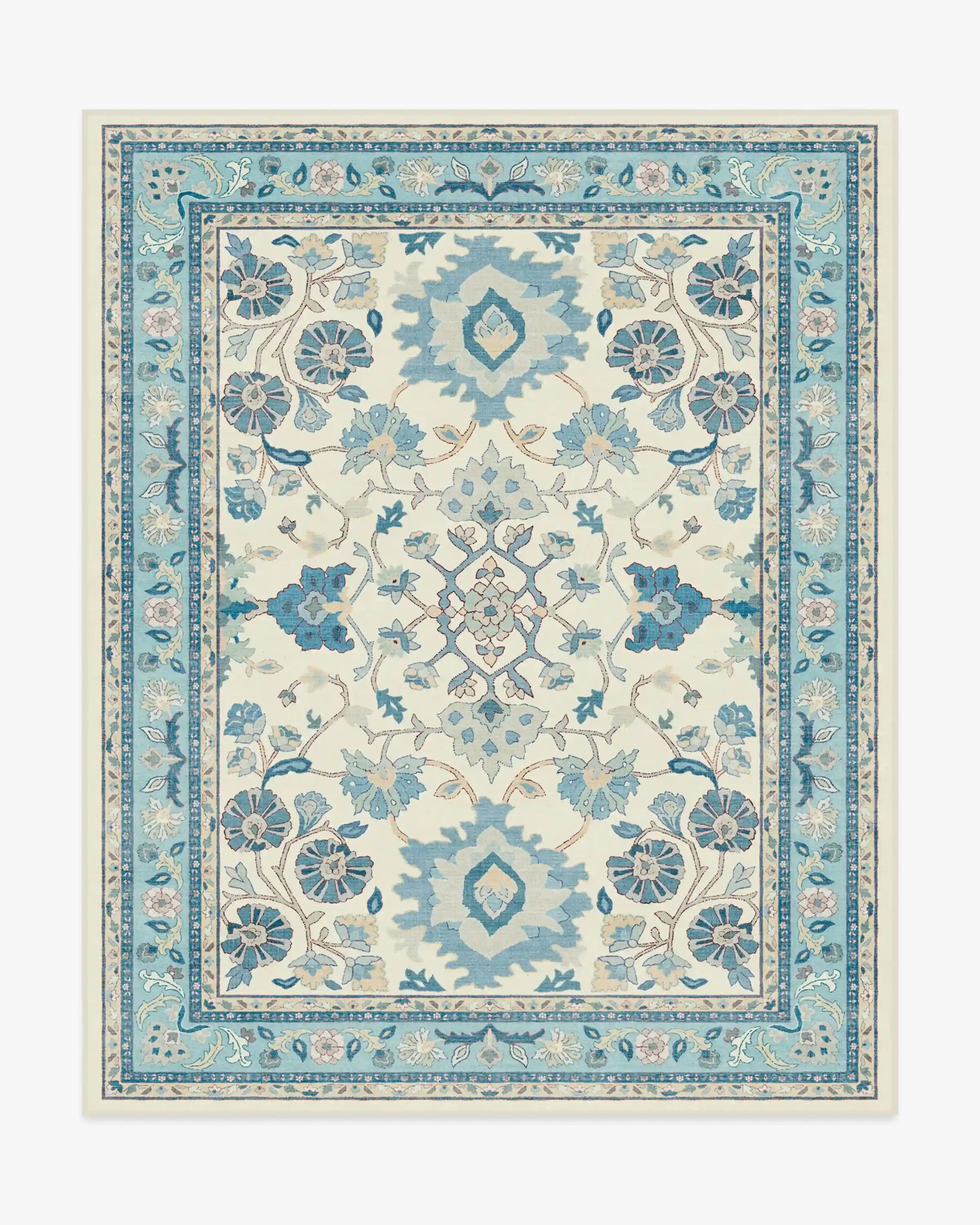 Calabria Cream & Light Blue Rug
