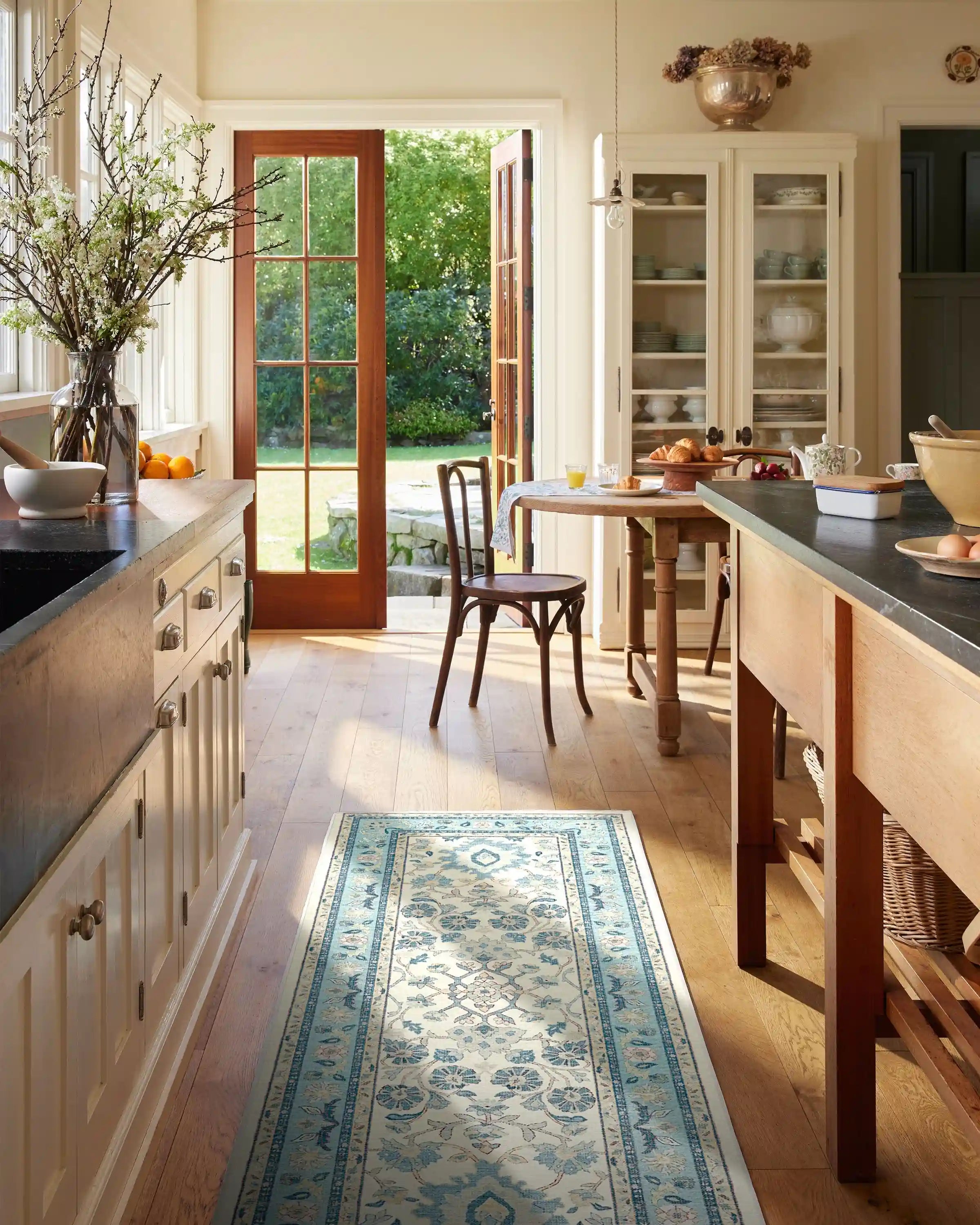 Calabria Cream & Light Blue Rug