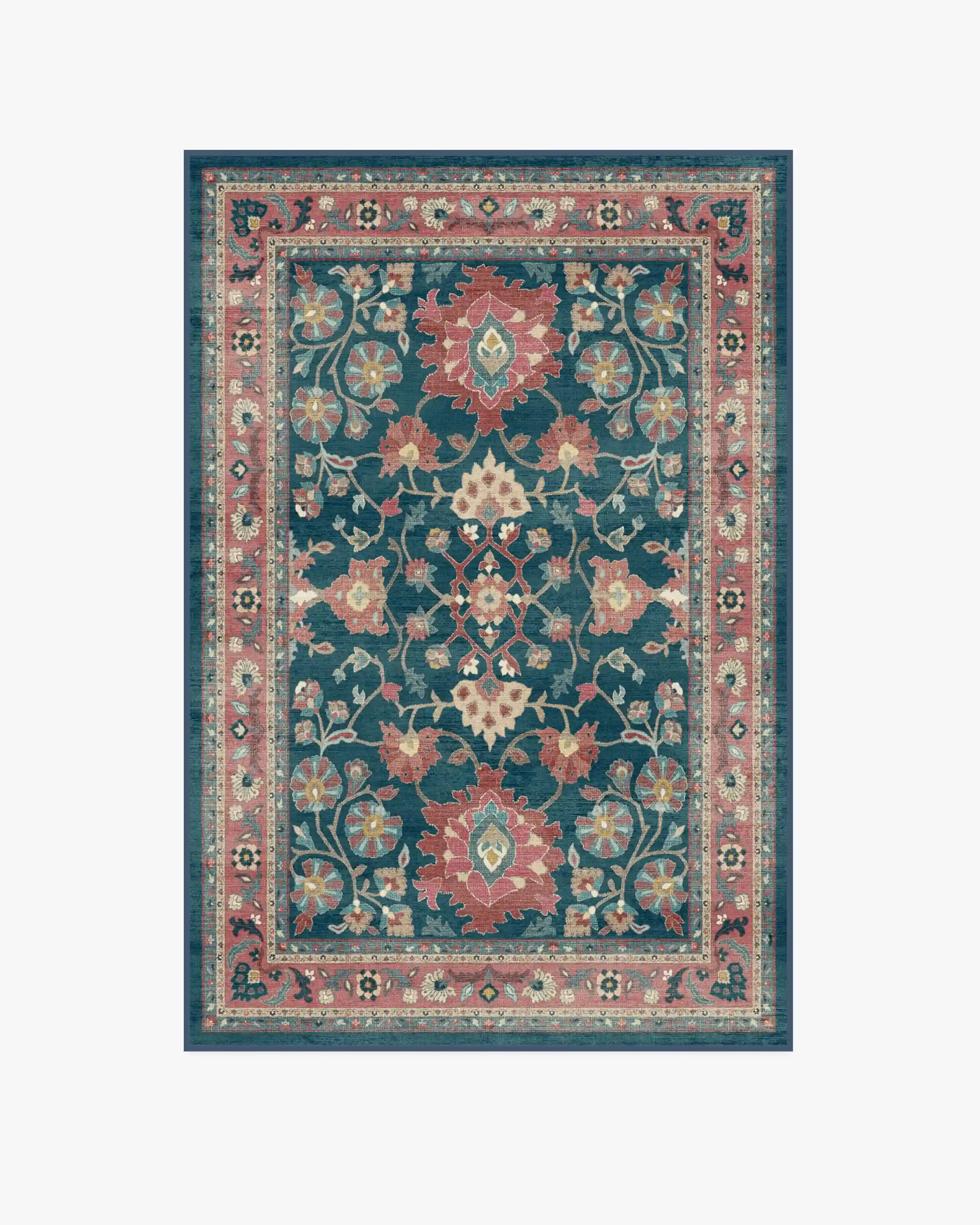 Calabria Navy & Cayenne Rug