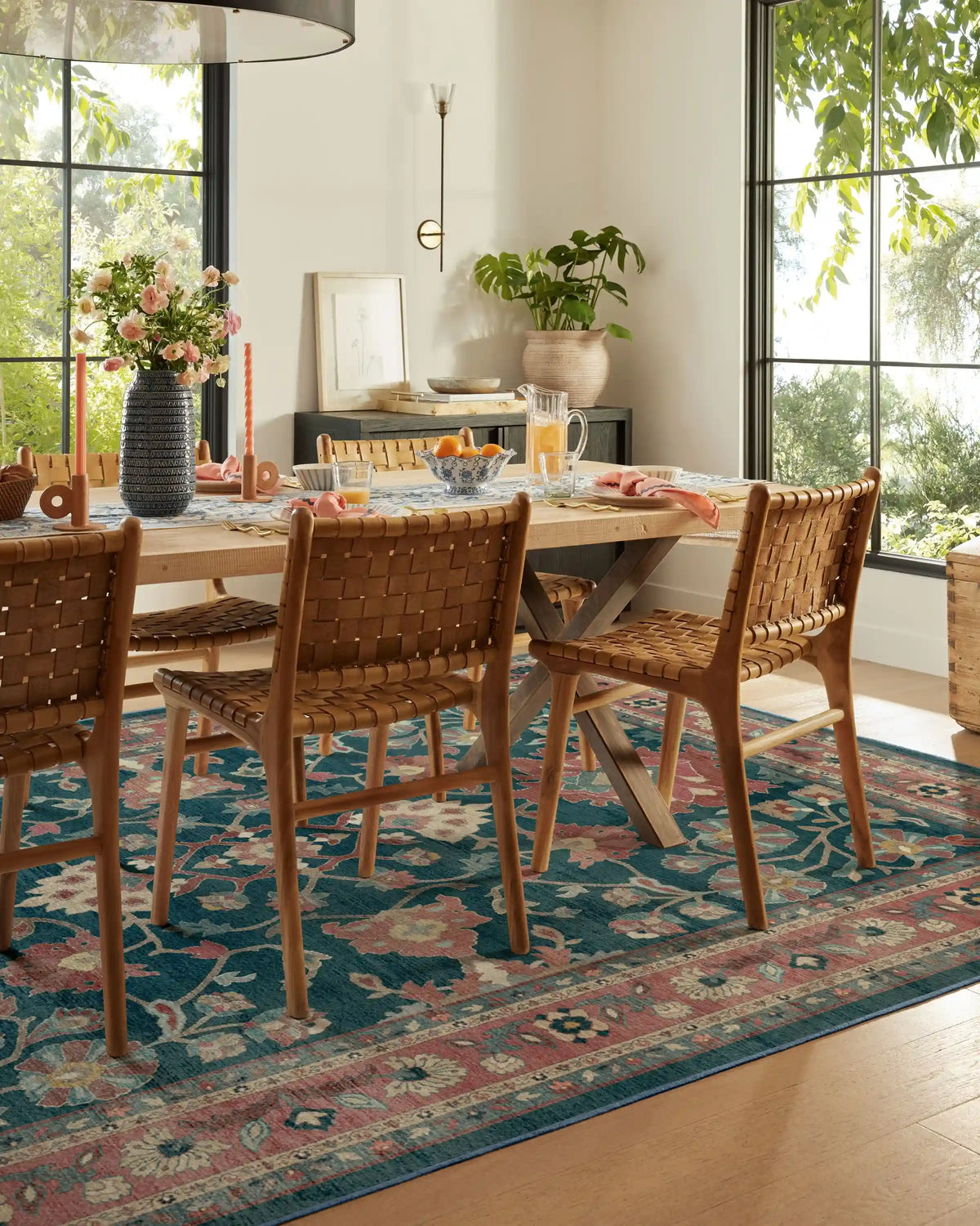 Calabria Navy & Cayenne Rug