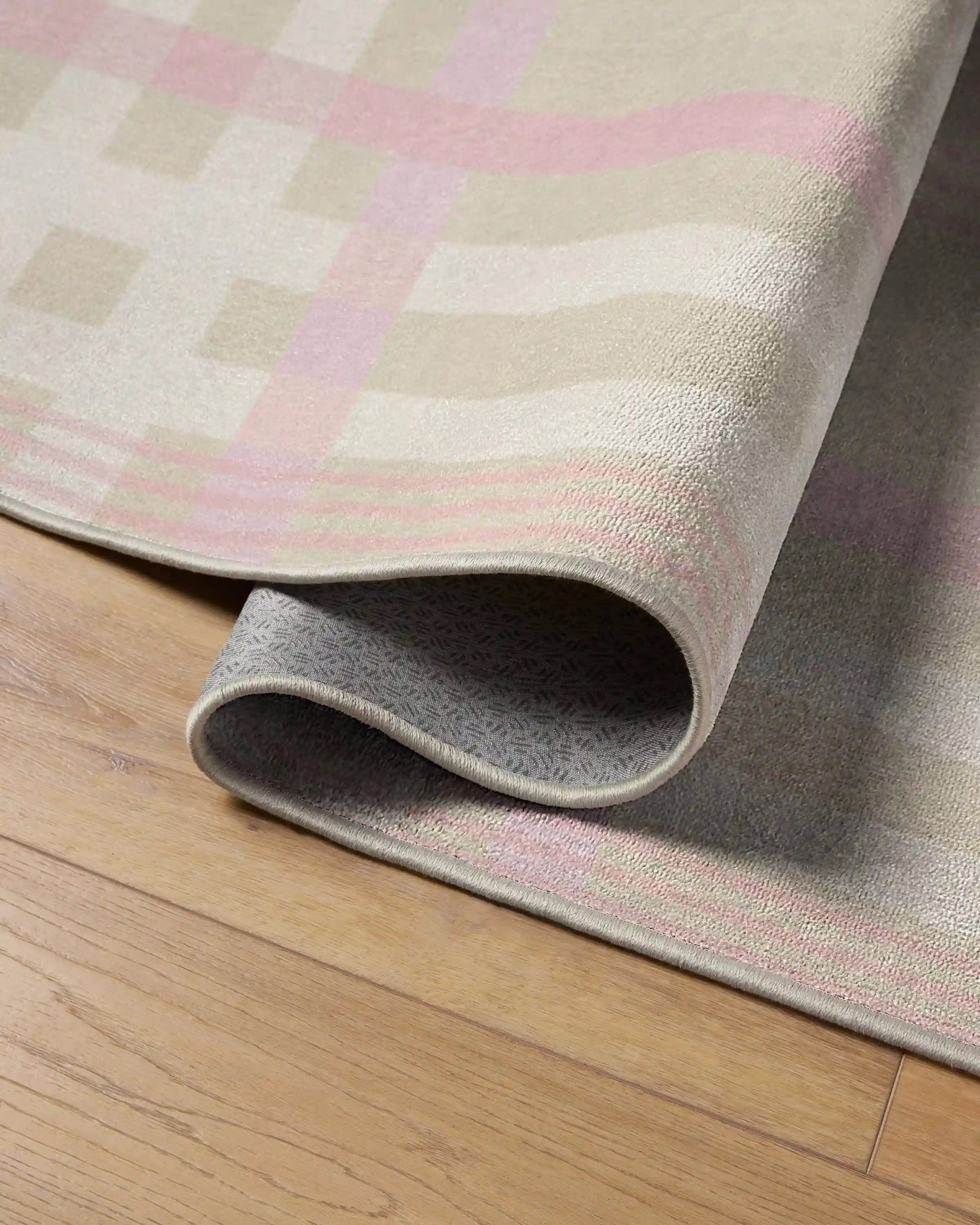 Charming Plaid Pink Rug