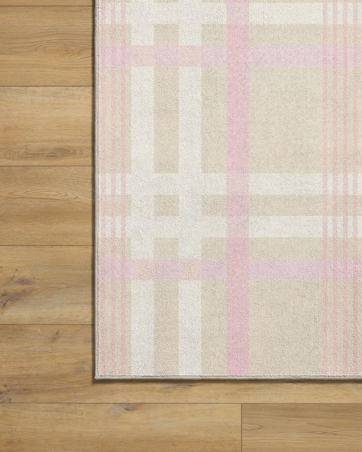 Charming Plaid Pink Rug