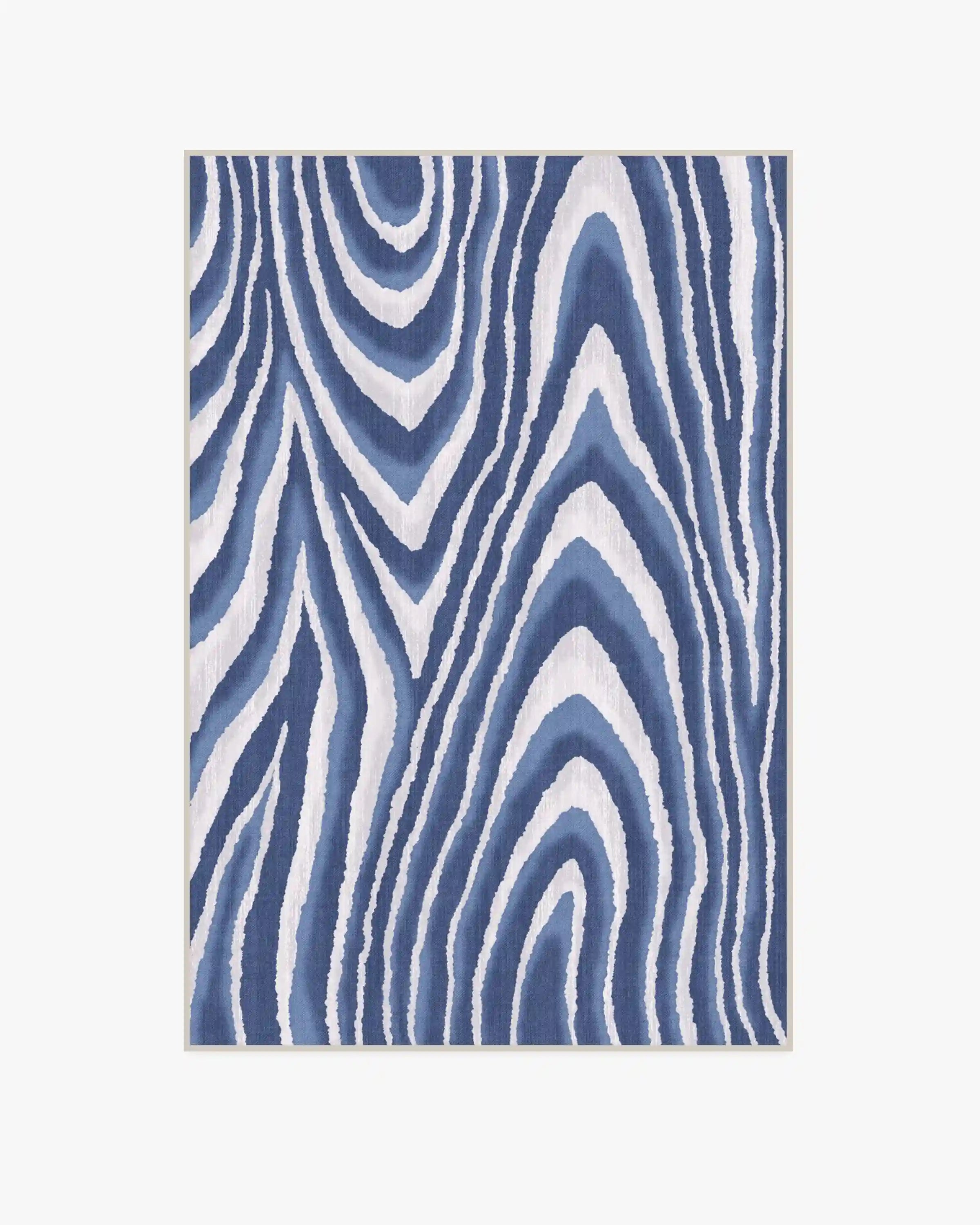 Chifa Wood Blue & Cream Rug by Humberto Leon