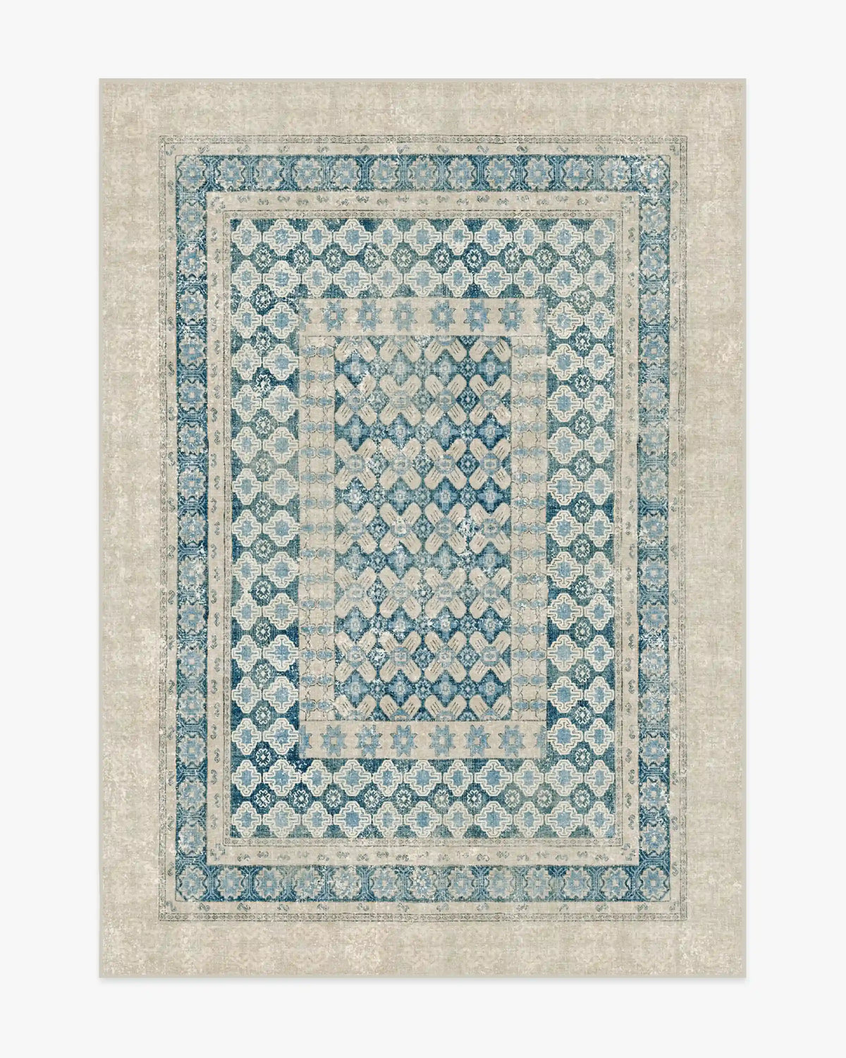 Cyrus Neutral & Blue Rug