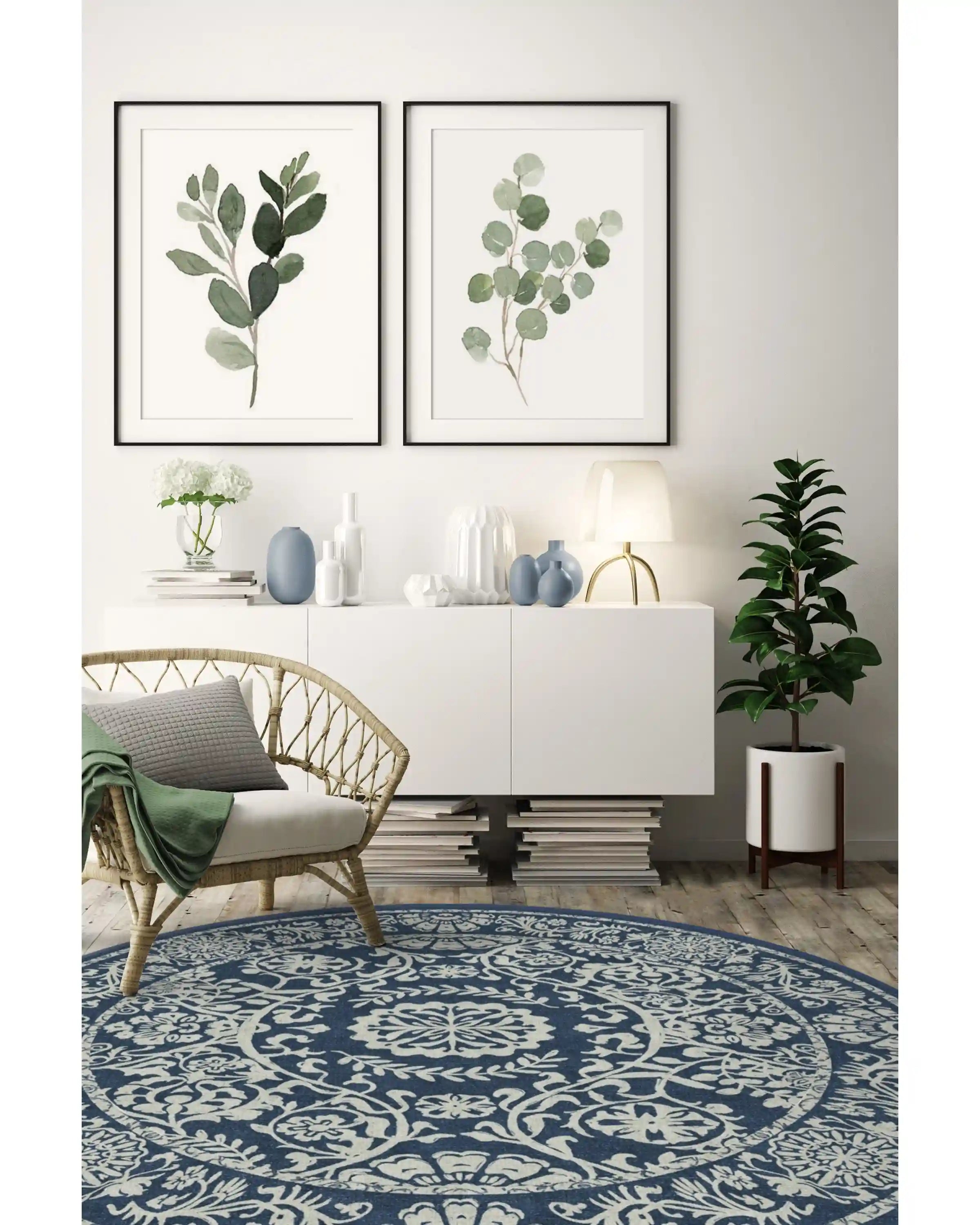 Delphina Navy Blue Rug