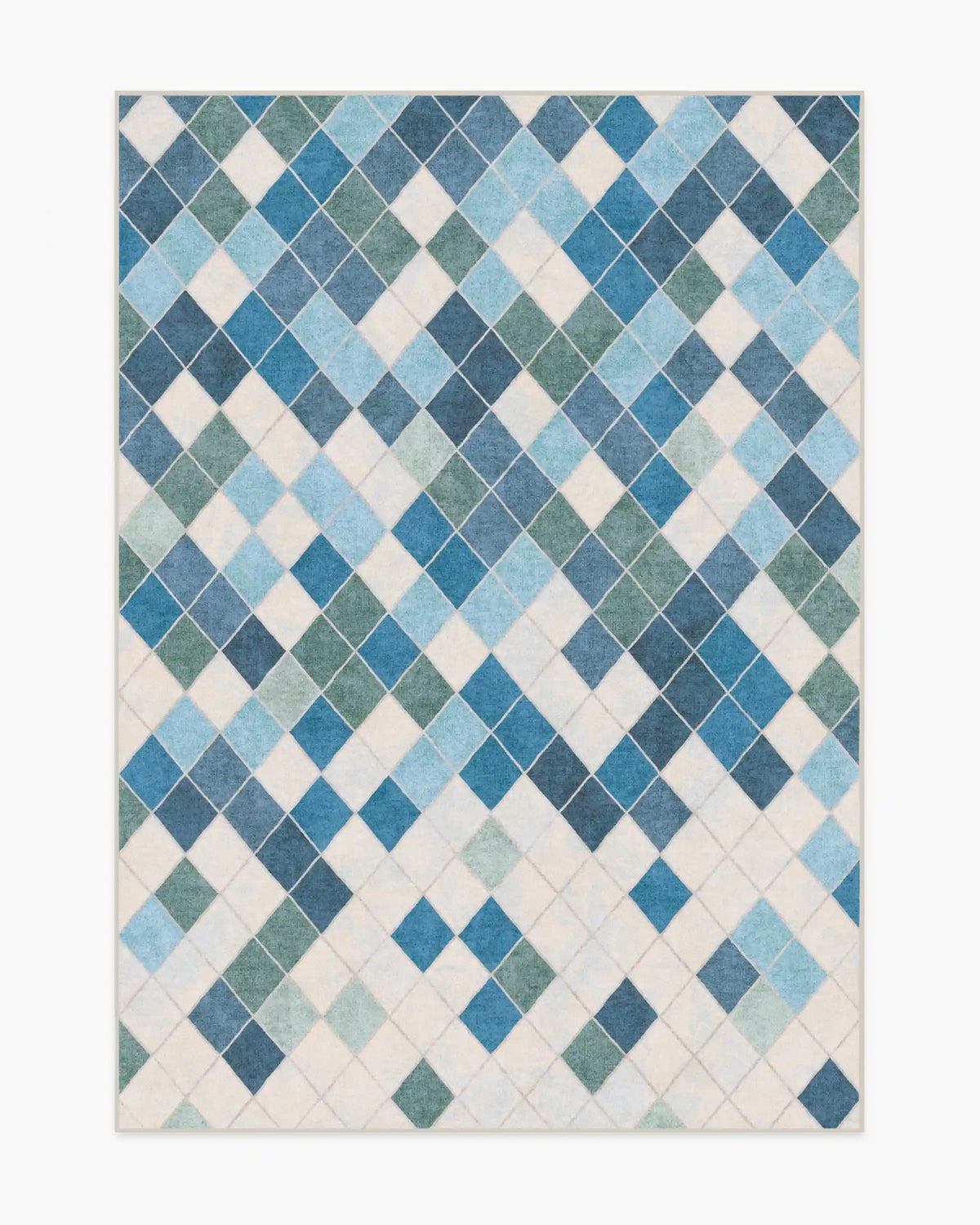 Diamond Mosaic Blue Rug