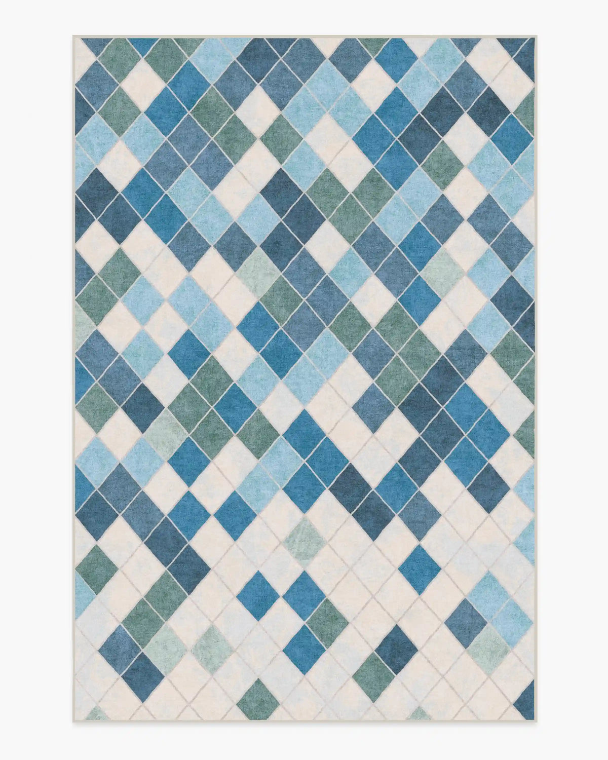 Diamond Mosaic Blue Rug