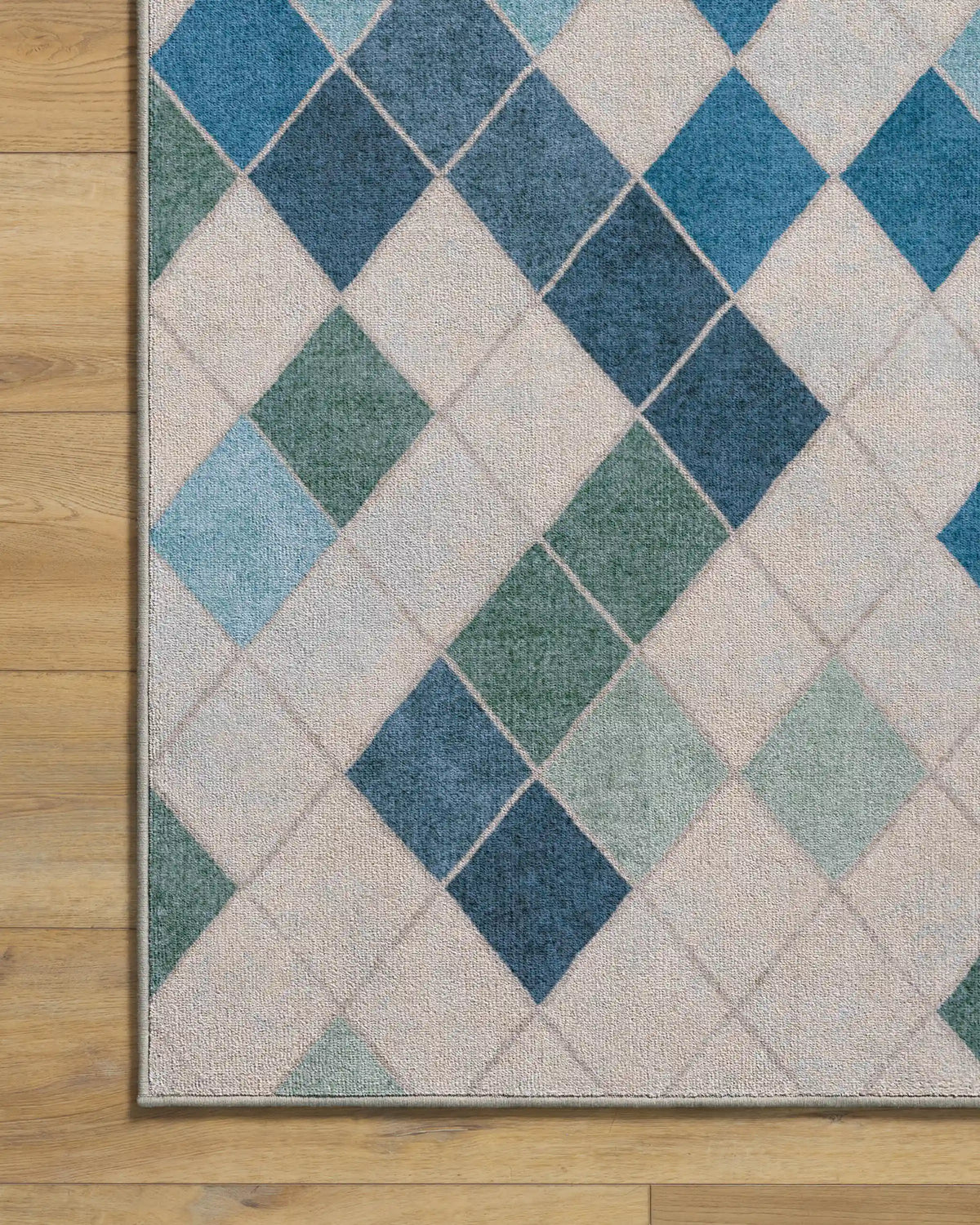 Diamond Mosaic Blue Rug