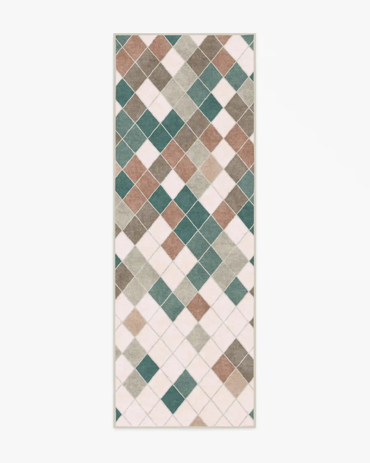 Diamond Mosaic Neutral Teal Rug