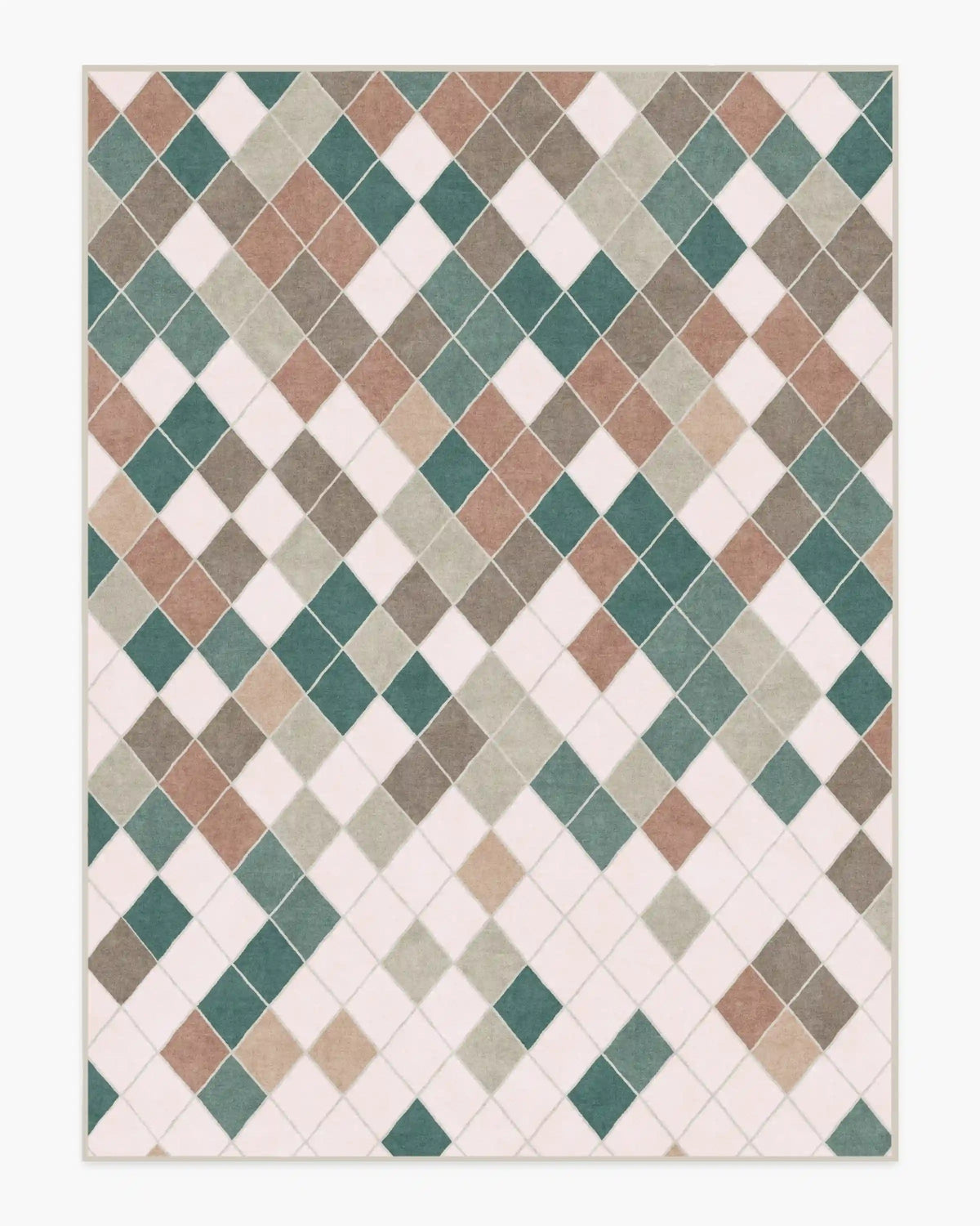 Diamond Mosaic Neutral Teal Rug