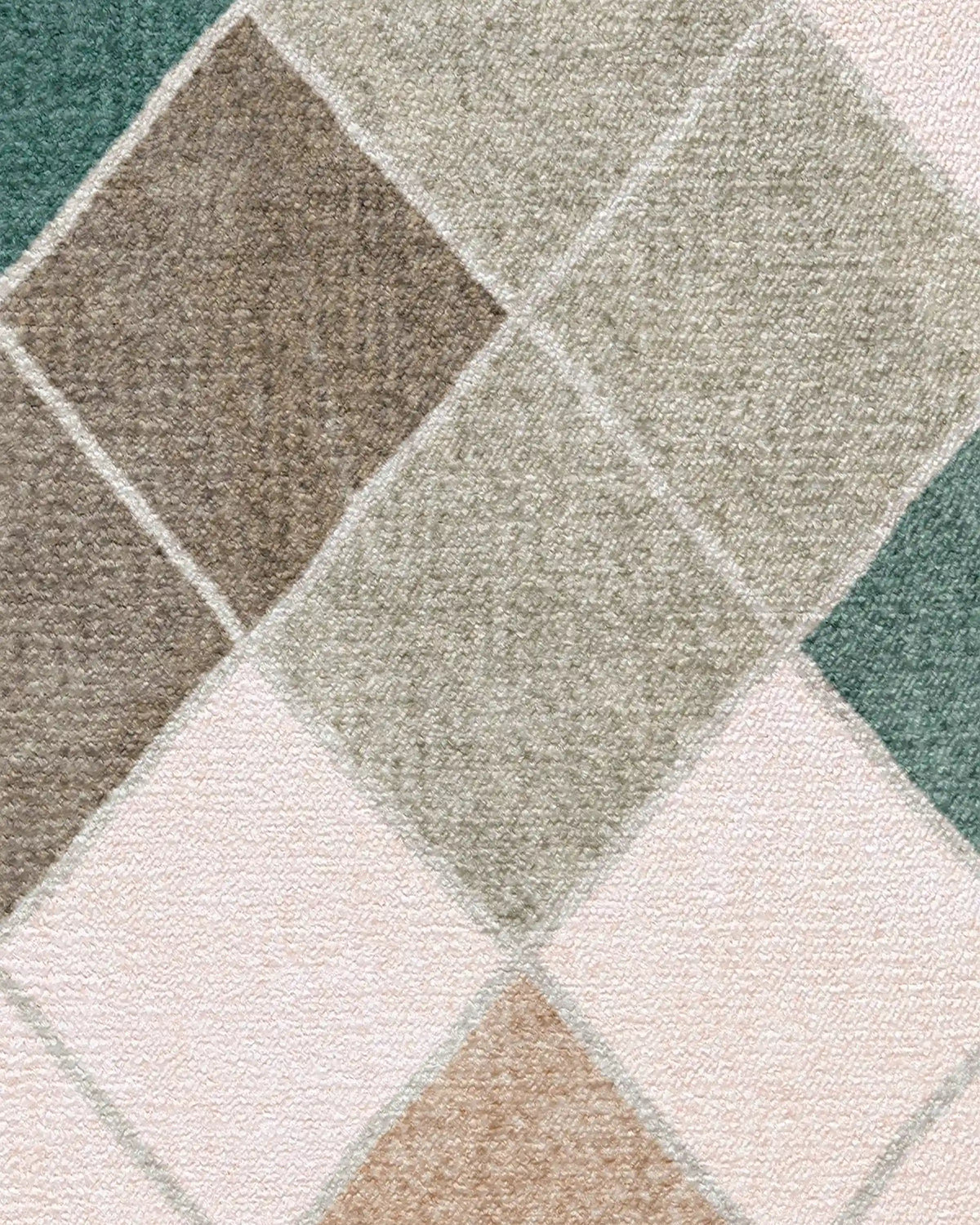 Diamond Mosaic Neutral Teal Rug