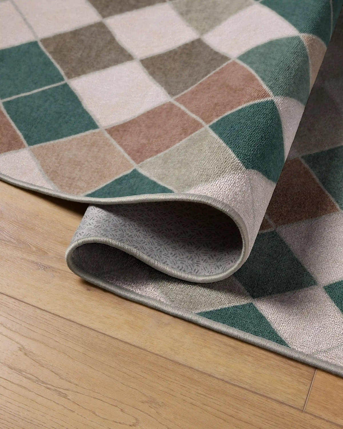 Diamond Mosaic Neutral Teal Rug