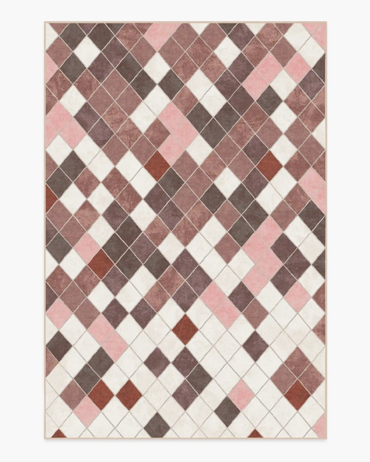 Diamond Mosaic Terracotta Rug
