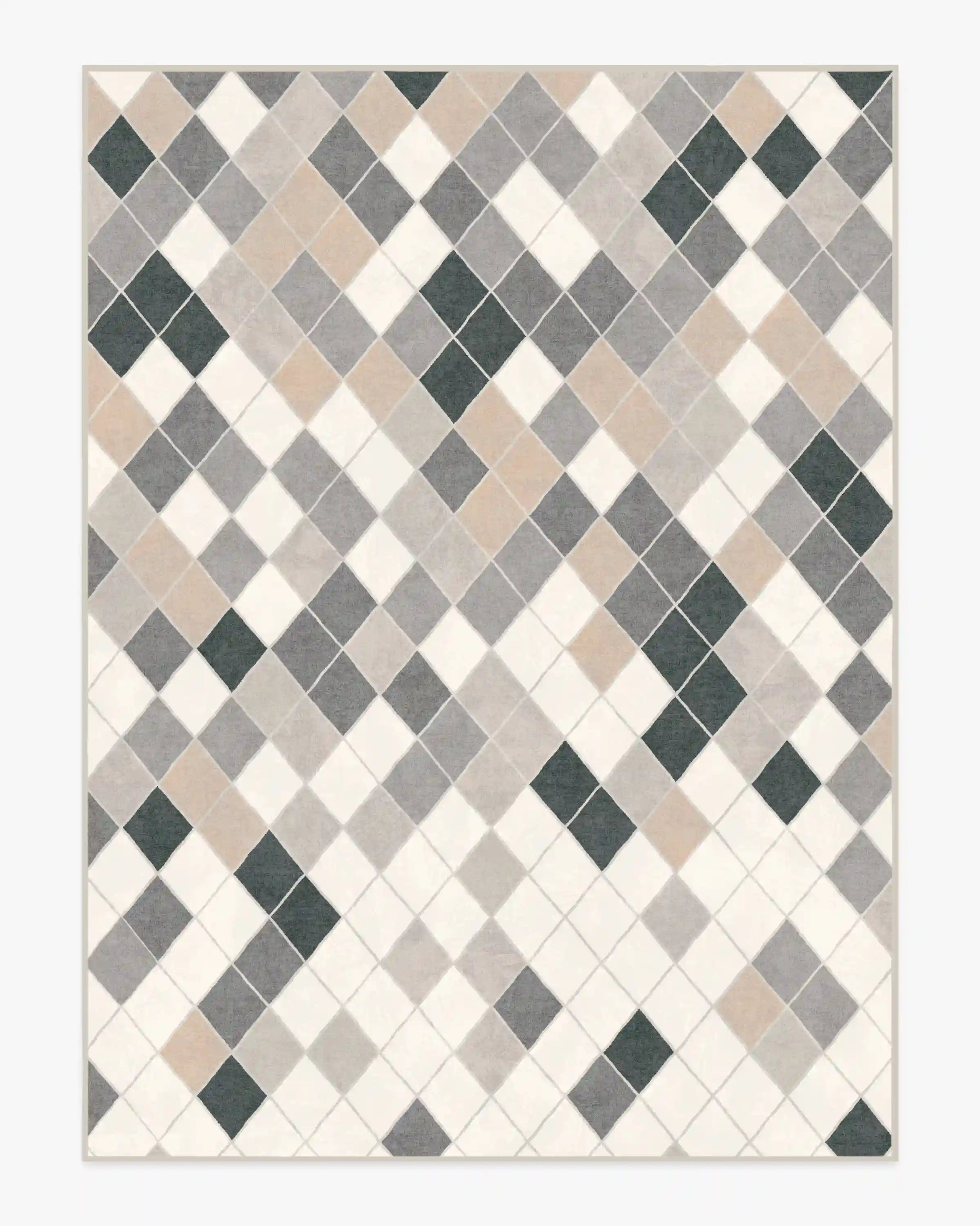 Diamond Mosaic Warm Grey Rug