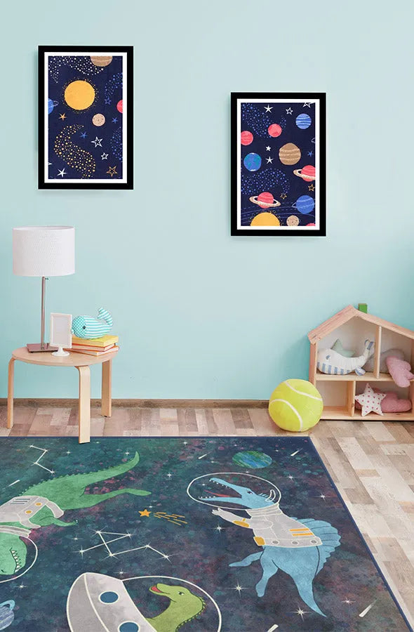 Dinosaurs in Space Rug