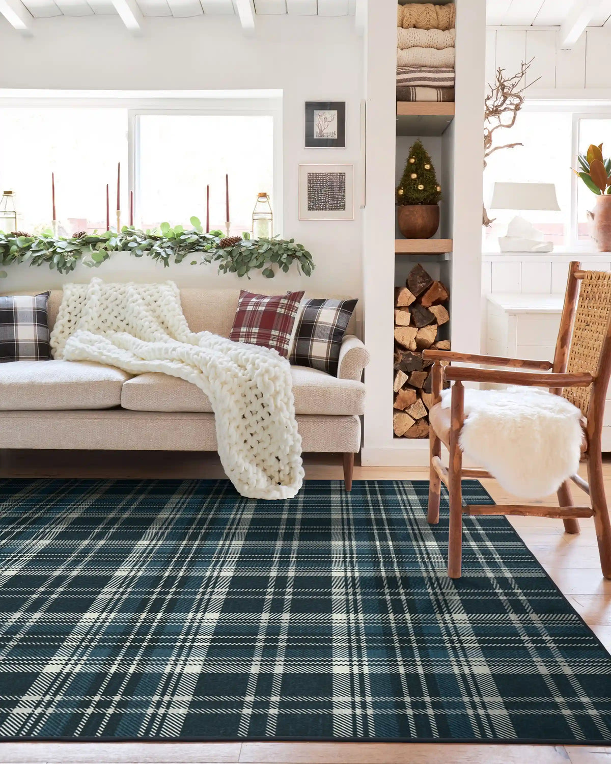 Dress Stewart Tartan Navy Rug