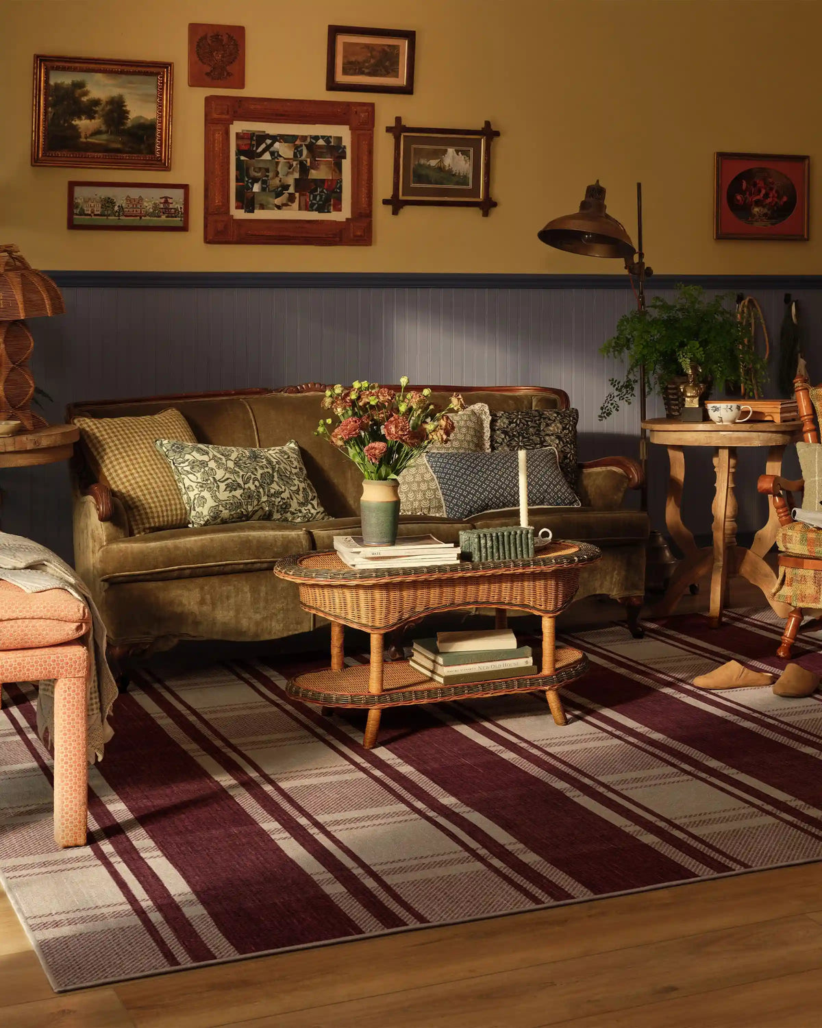 Easton Plaid Burgundy Rug