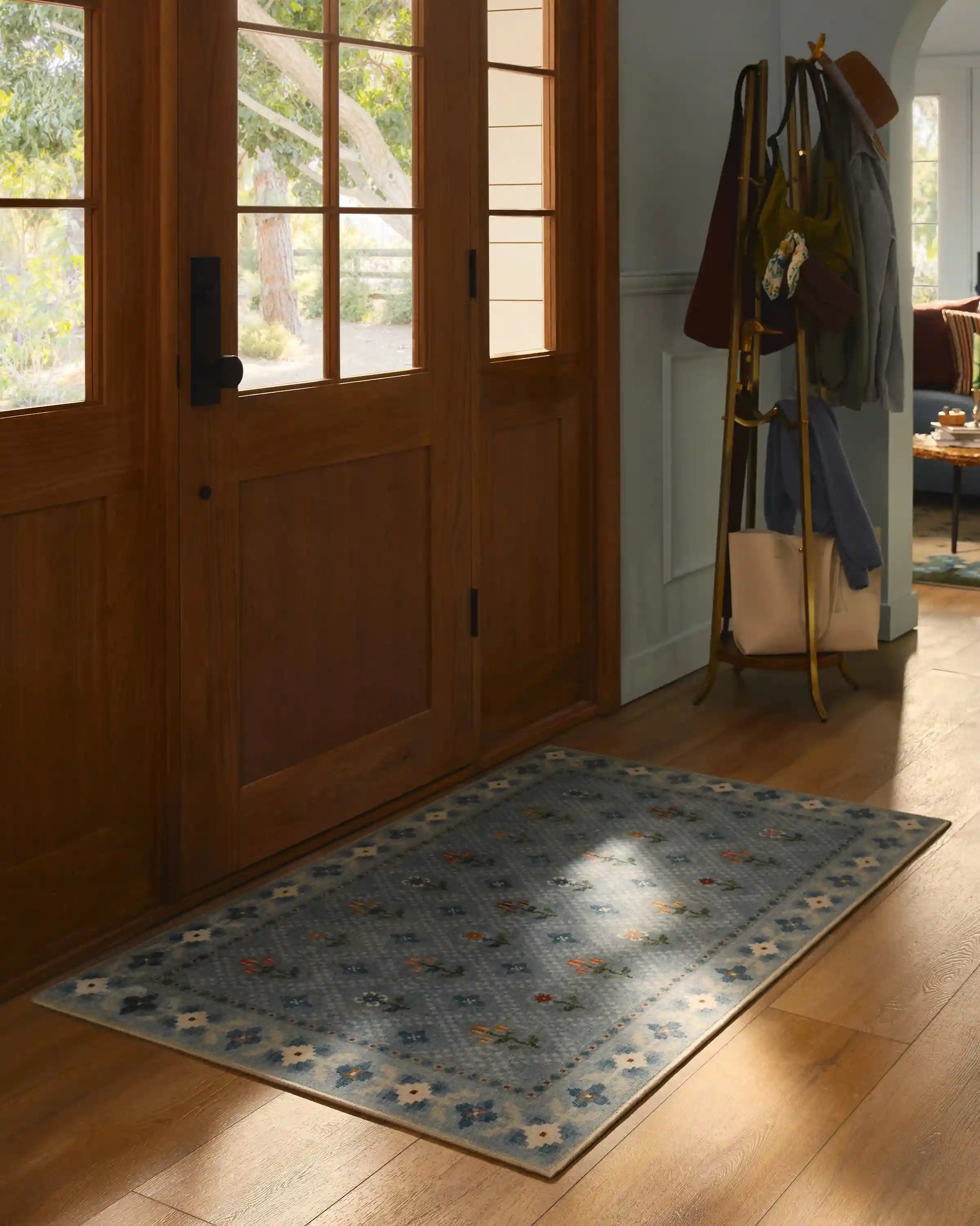 Ella Slate Blue Rug by Anthropologie