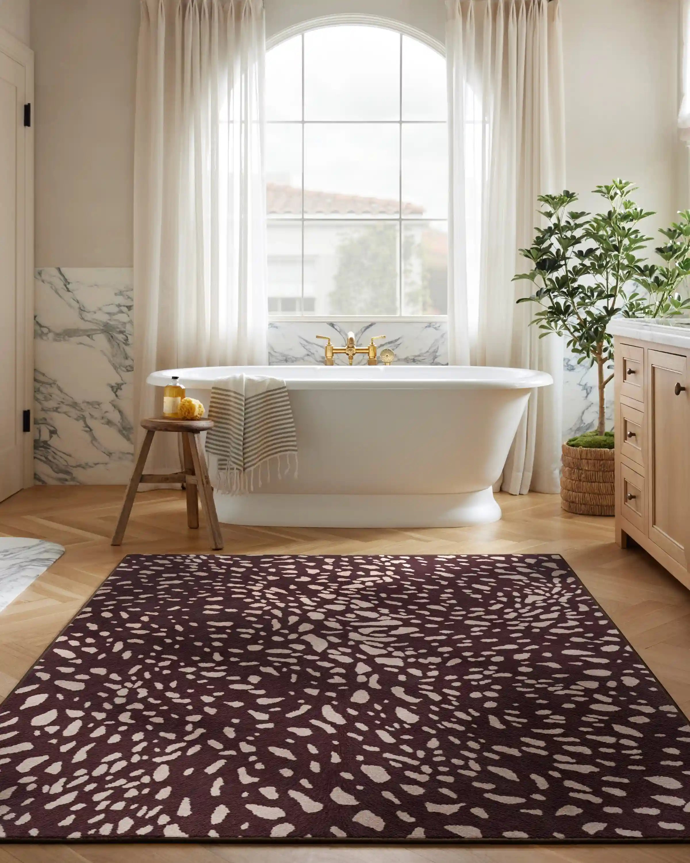 Fawn Burgundy Rug
