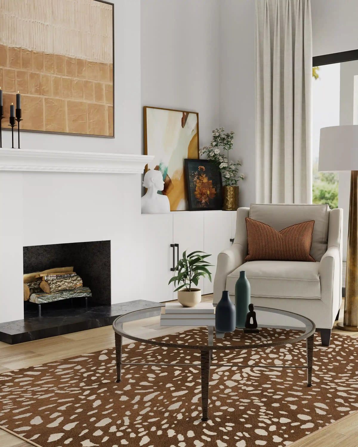 Fawn Warm Brown Rug